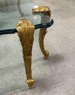 Modern Louis XV Style P. E. Guerin New York signed Glass Top Coffee Table.