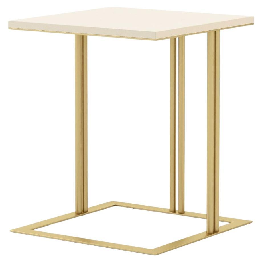 Modern Louise Side Table made with lacquer and brass, Handmade by Stylish Club For Sale