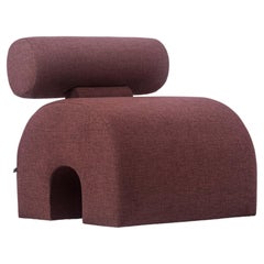 Modern Lounge Chair / Slipper Chair in Berry Color