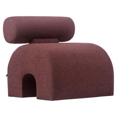 Modern Lounge Chair / Slipper Chair in Berry Color