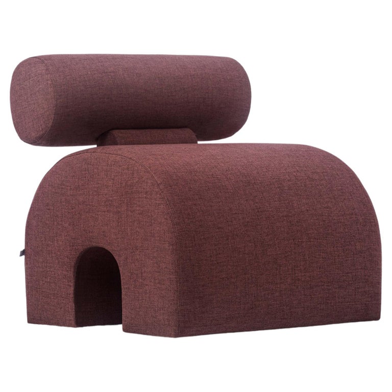 Modern Lounge Chair in Berry Colour For Sale
