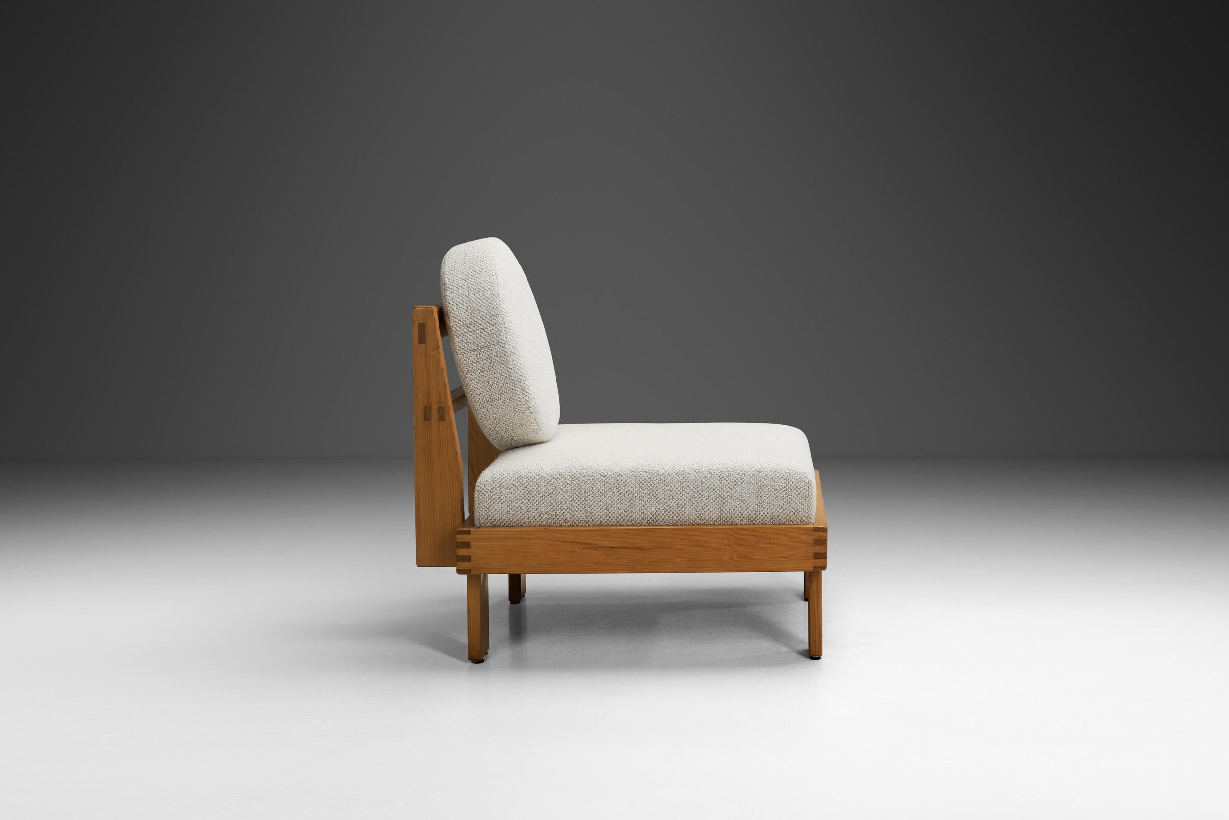 Chaise longue moderne avec tapisserie en bouclette, Europe, milieu du 20e siècle Bon état - En vente à Utrecht, NL