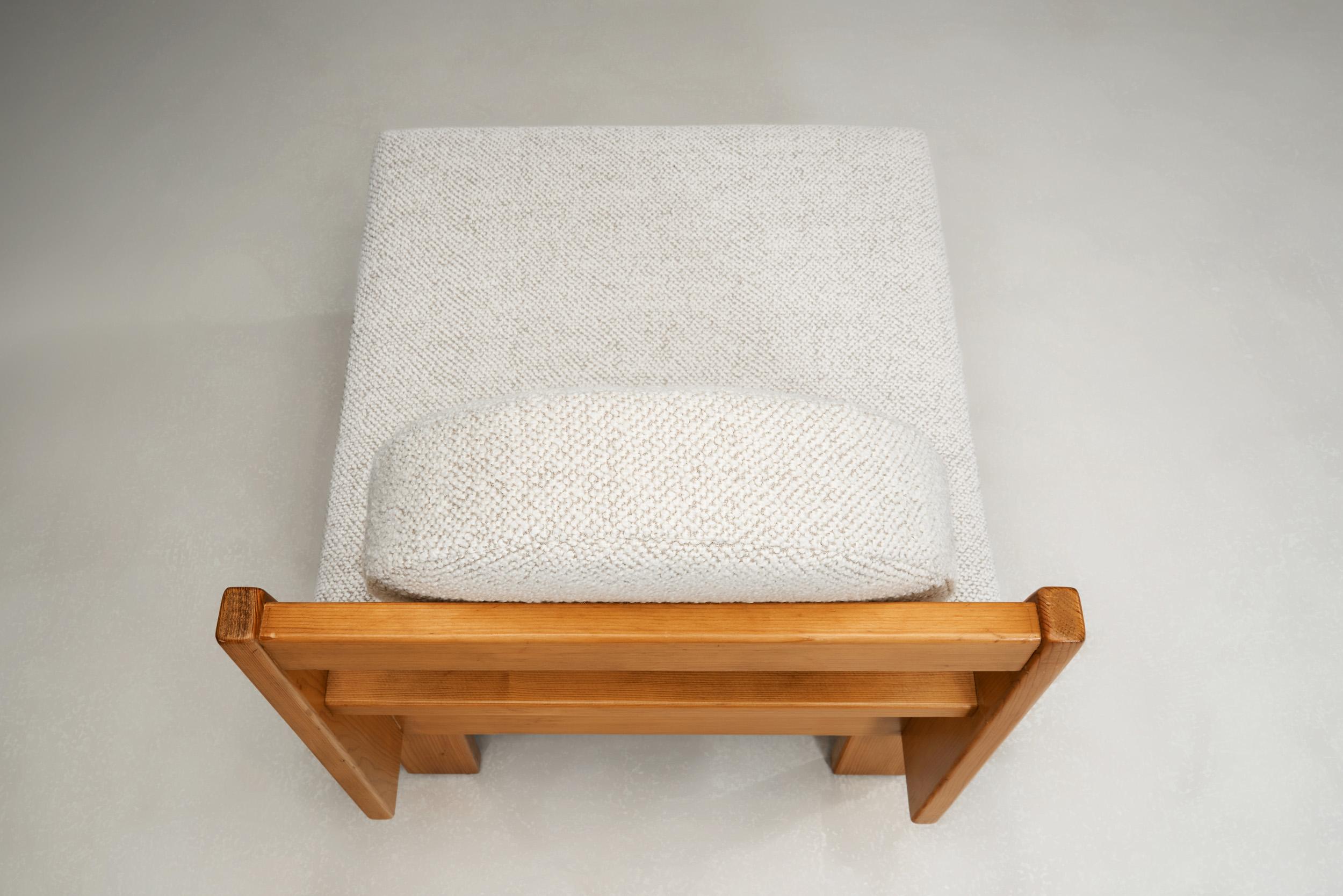 20ième siècle Chaise longue moderne avec tapisserie en bouclette, Europe, milieu du 20e siècle en vente
