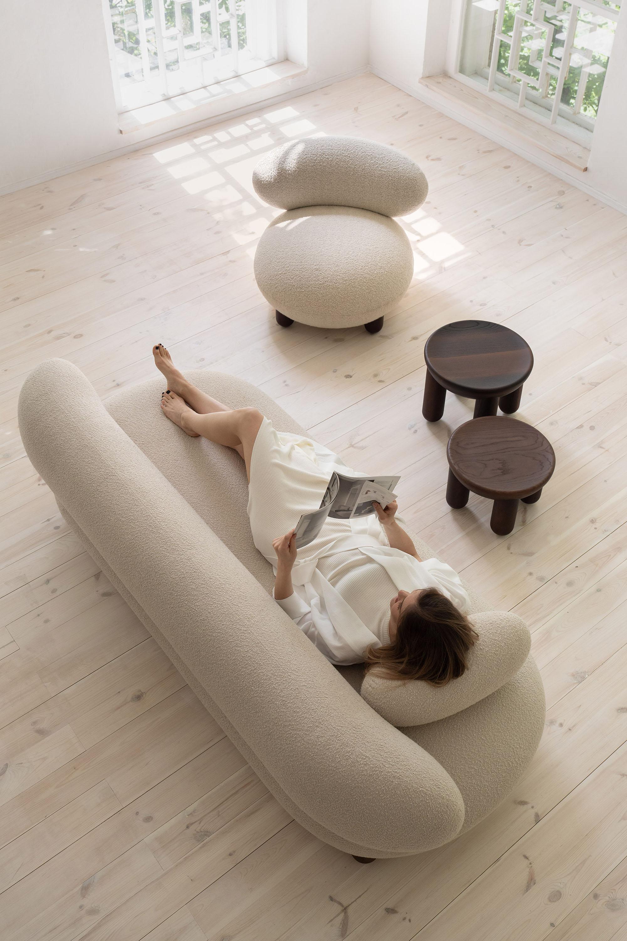 Sofá moderno Lounge Flock en tejido Boucle Ancho 240 cm by NOOM en venta 9