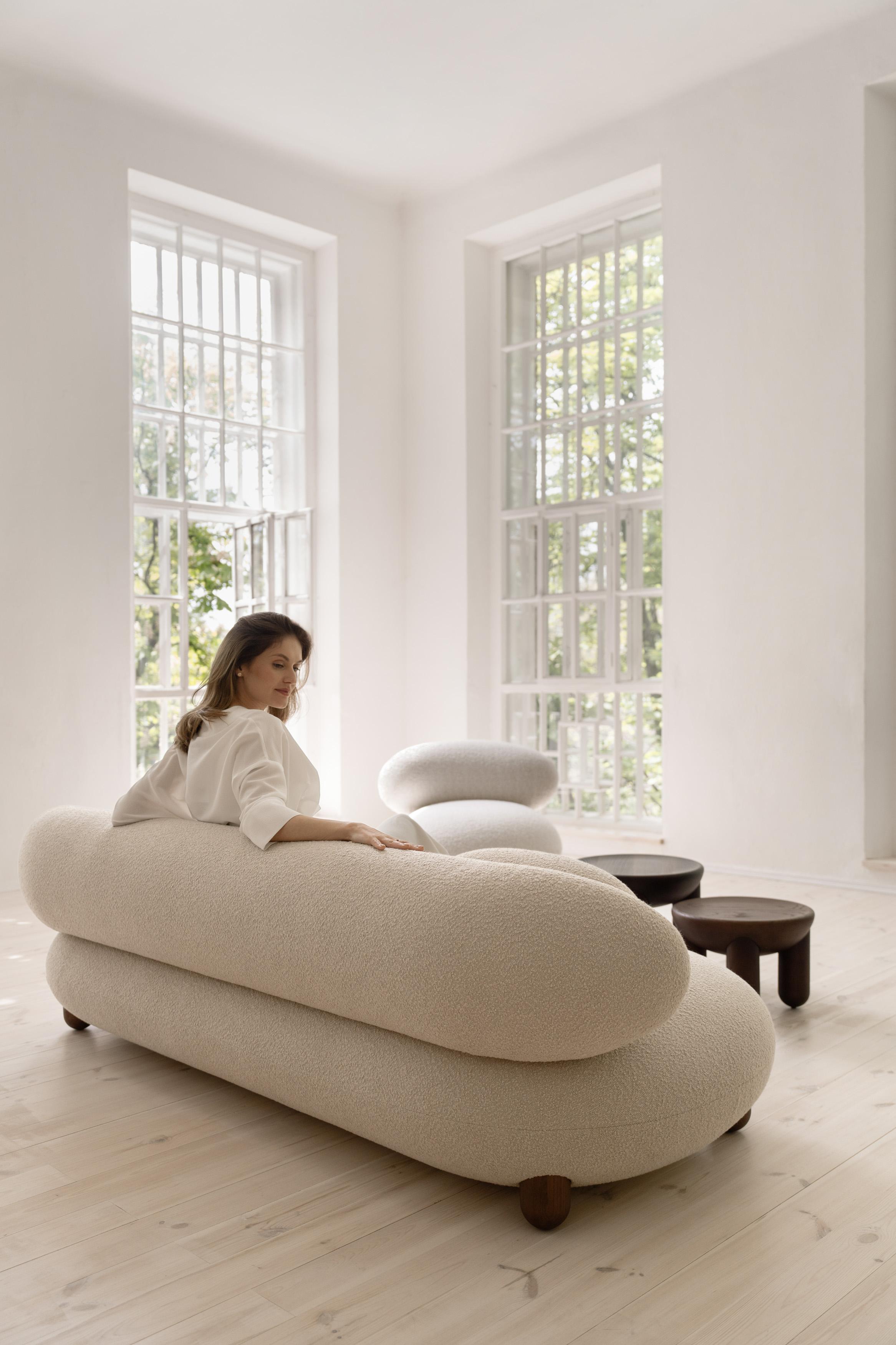 Sofá moderno Lounge Flock en tejido Boucle Ancho 240 cm by NOOM en venta 12