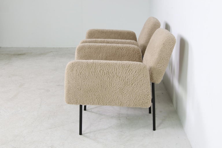 Modern Lounge Sofa + 2 Armchairs Nathan Lindberg Mod. 42/43 Teddy Fur Sheepskin For Sale 8