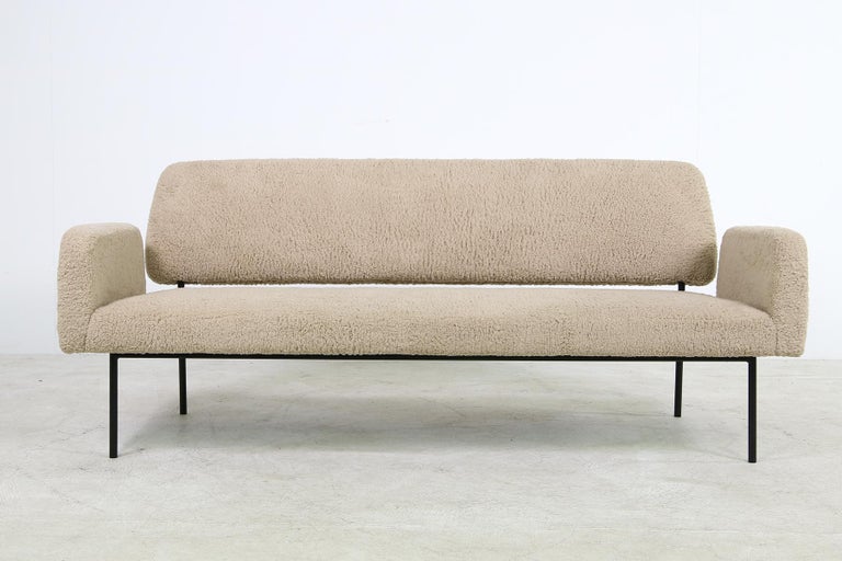 Modern Lounge Sofa Nathan Lindberg Mod. 43 Teddy Fur Sheepskin Minimalist For Sale 3