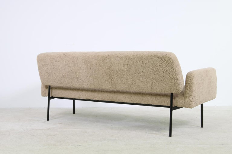 Modern Lounge Sofa Nathan Lindberg Mod. 43 Teddy Fur Sheepskin Minimalist For Sale 2