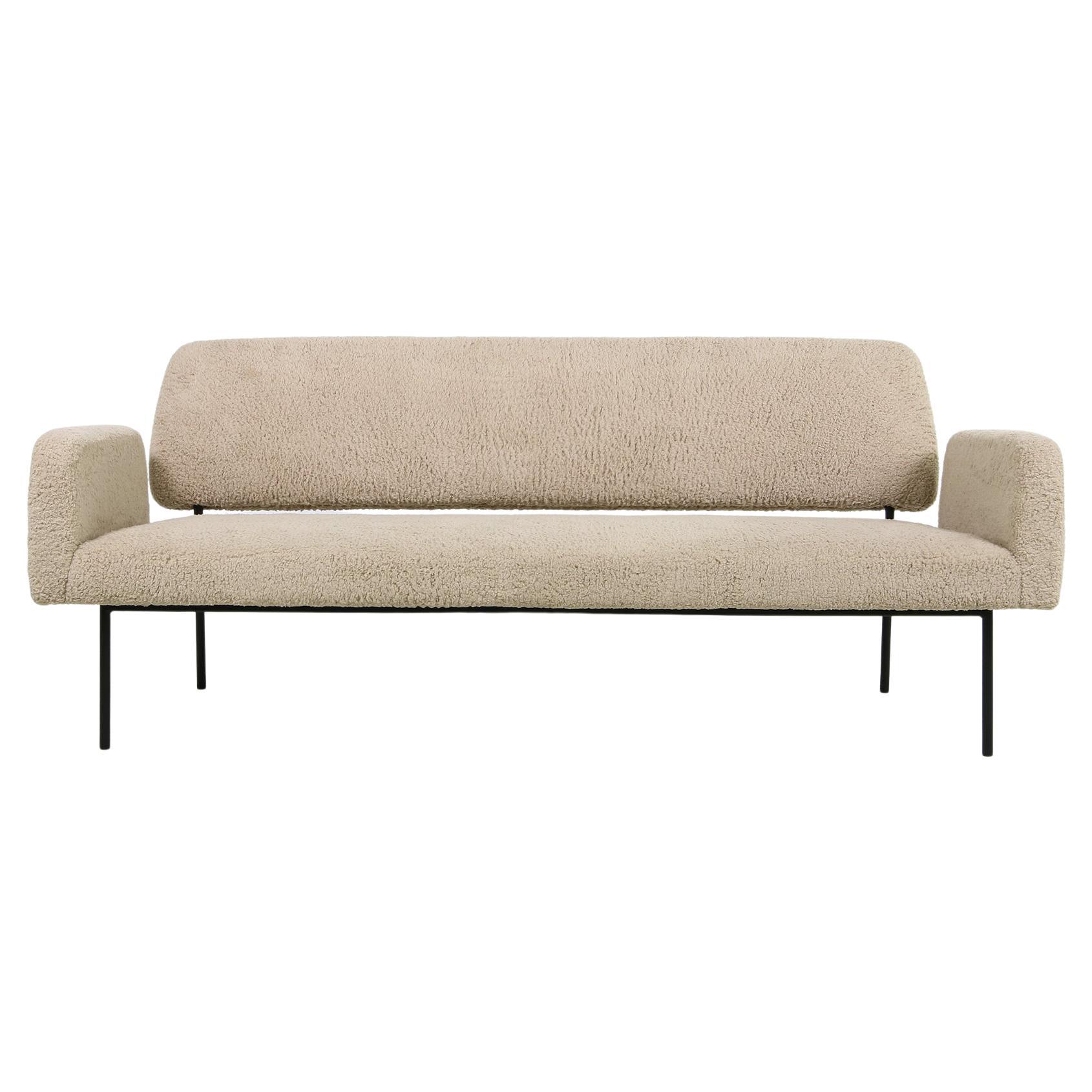 Modern Lounge Sofa Nathan Lindberg Mod. 43 Teddy Fur Sheepskin Minimalist