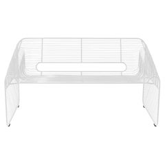 Modern Loveseat, Wire Lounge Chair in Wire by Bend Goods, White