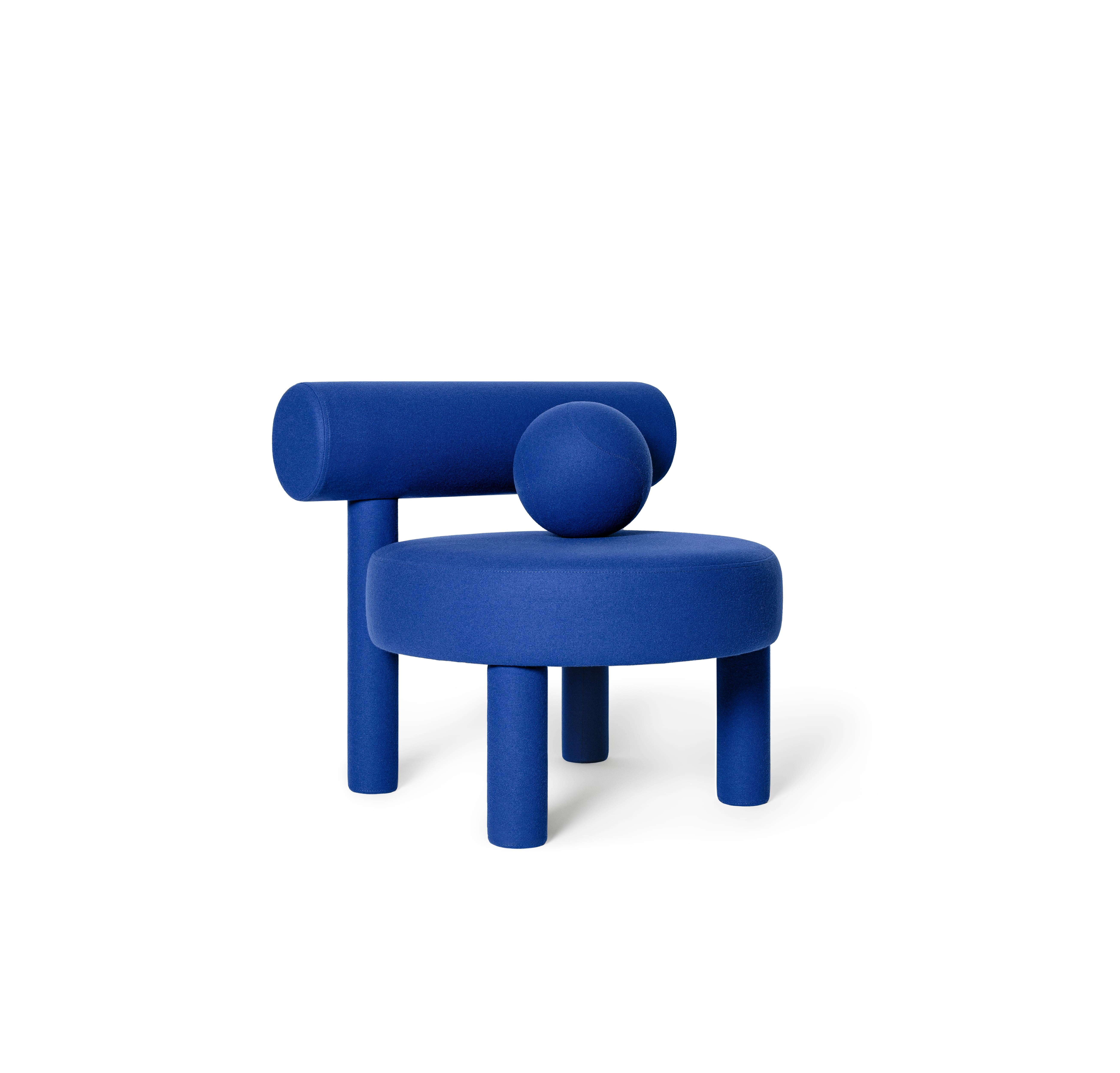 Ukrainian Modern Low Chair 'GROPIUS CS1' by NOOM, Blue For Sale