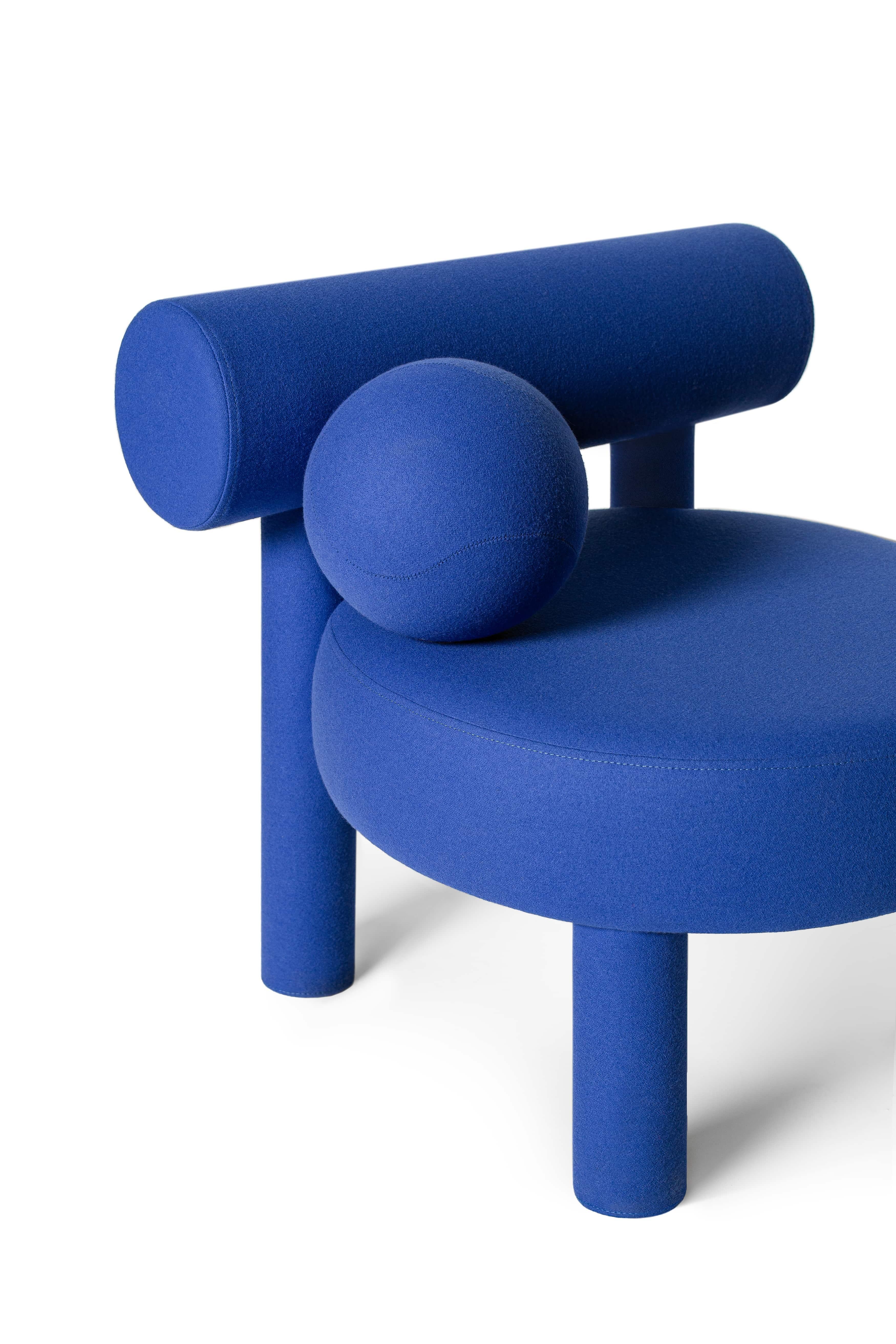 Contemporary Low Chair 'Gropius CS1' by NOOM, Blue For Sale 3
