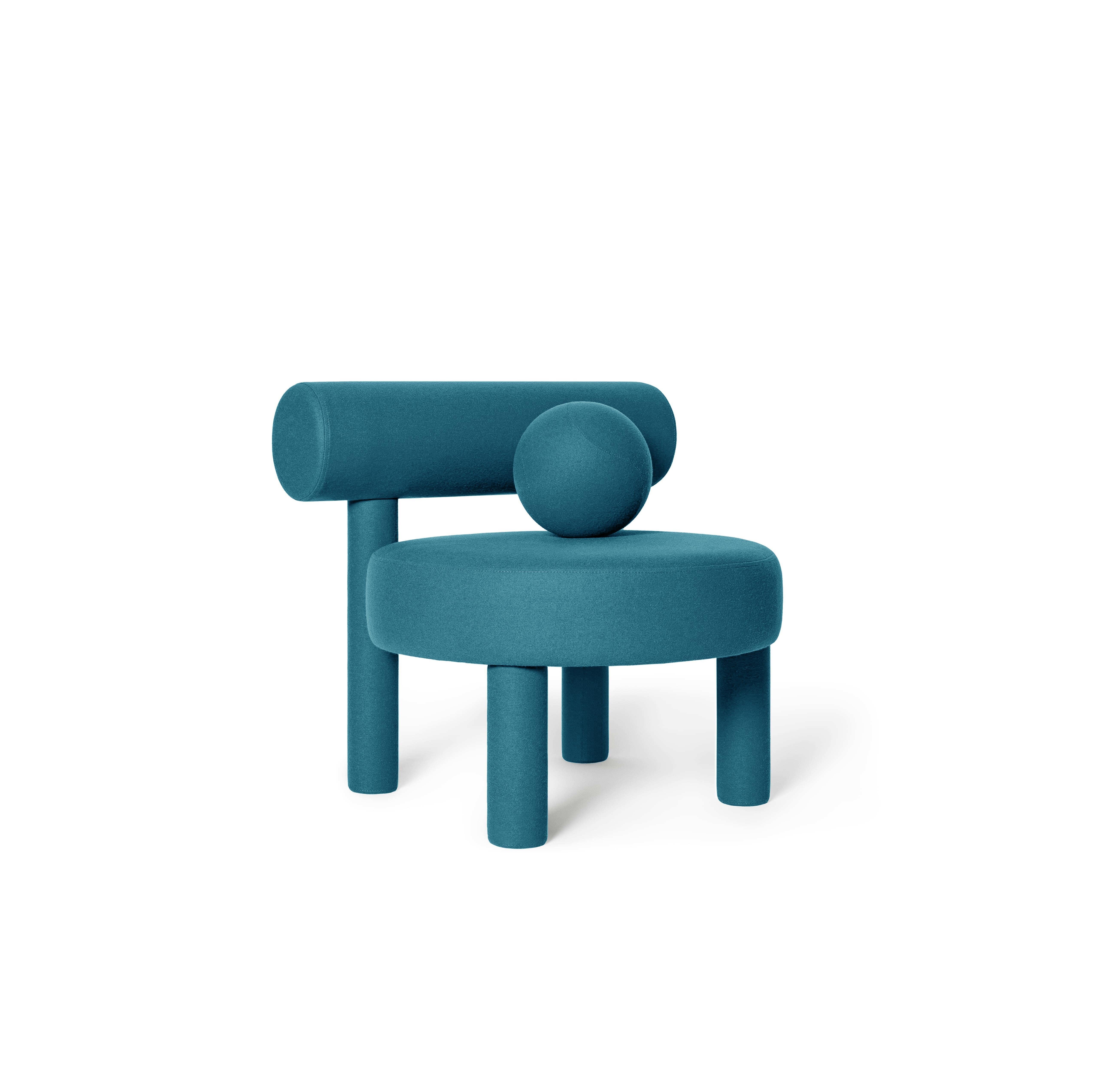 Organic Modern Modern Low Chair 'Gropius CS1' by Noom, Turquoise For Sale