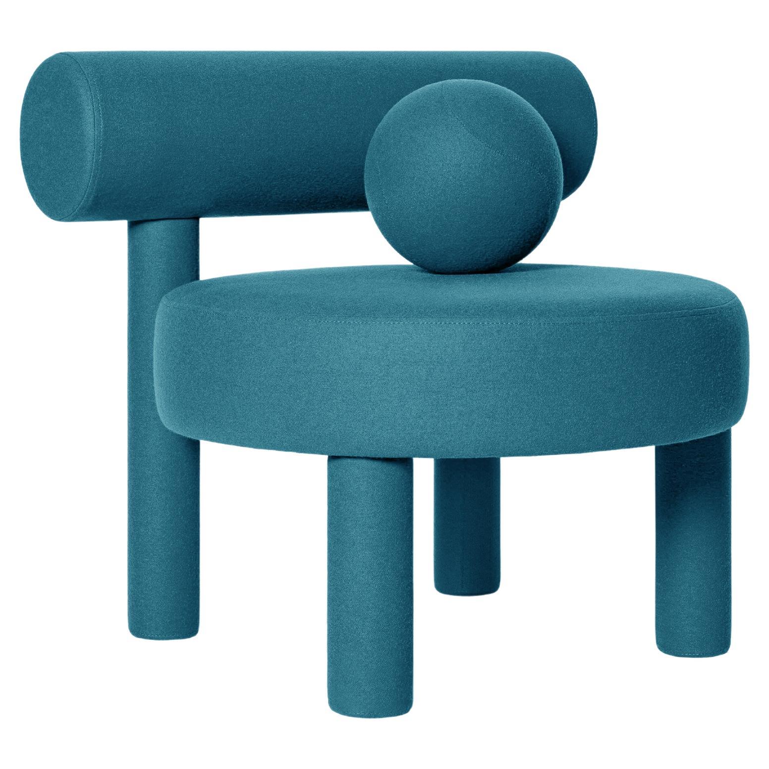 Modern Low Chair 'Gropius CS1' by Noom, Turquoise For Sale