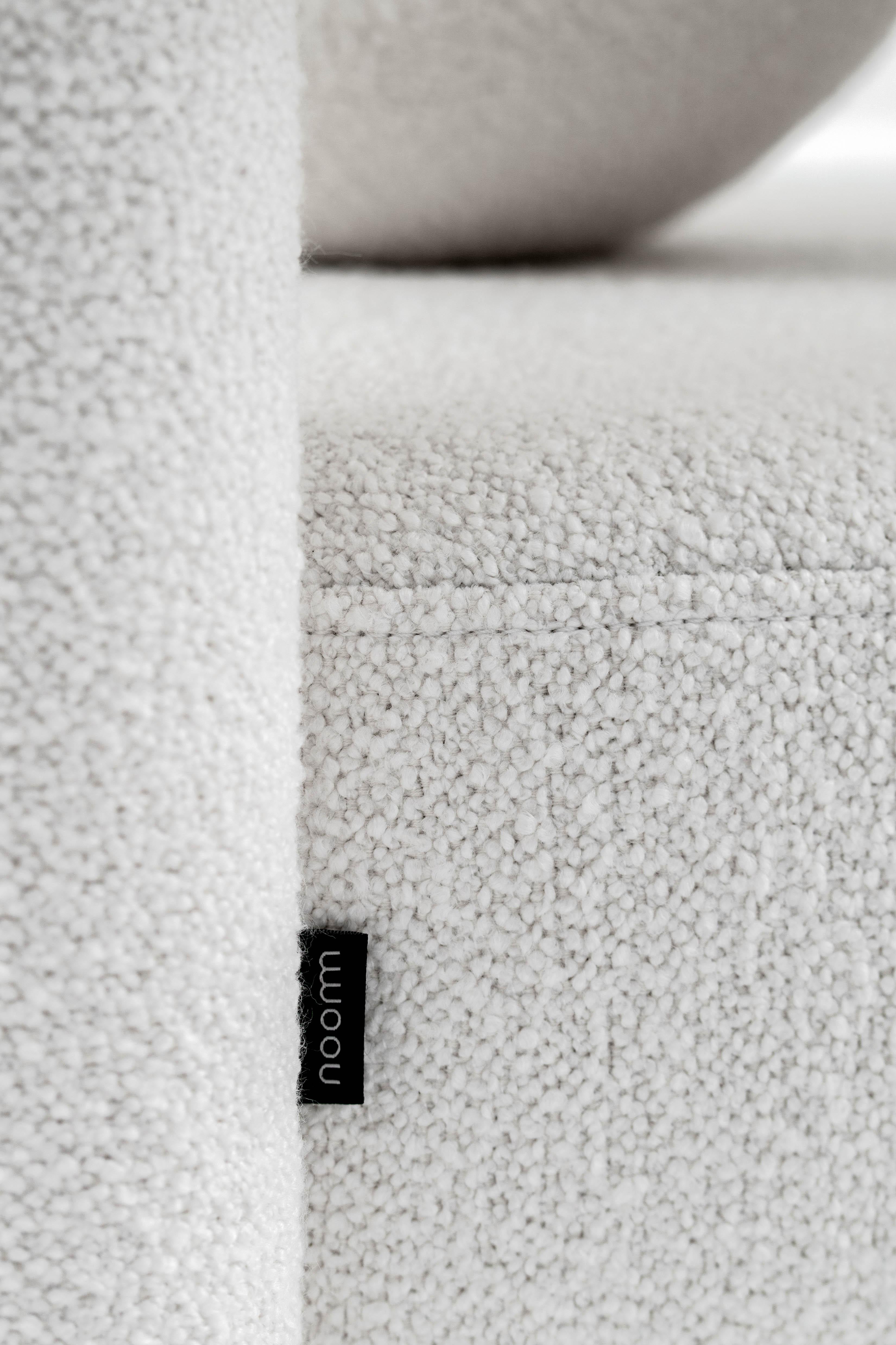 Modern Low Chair Gropius CS1 in Barnum Boucle White Fabric by NOOM 5