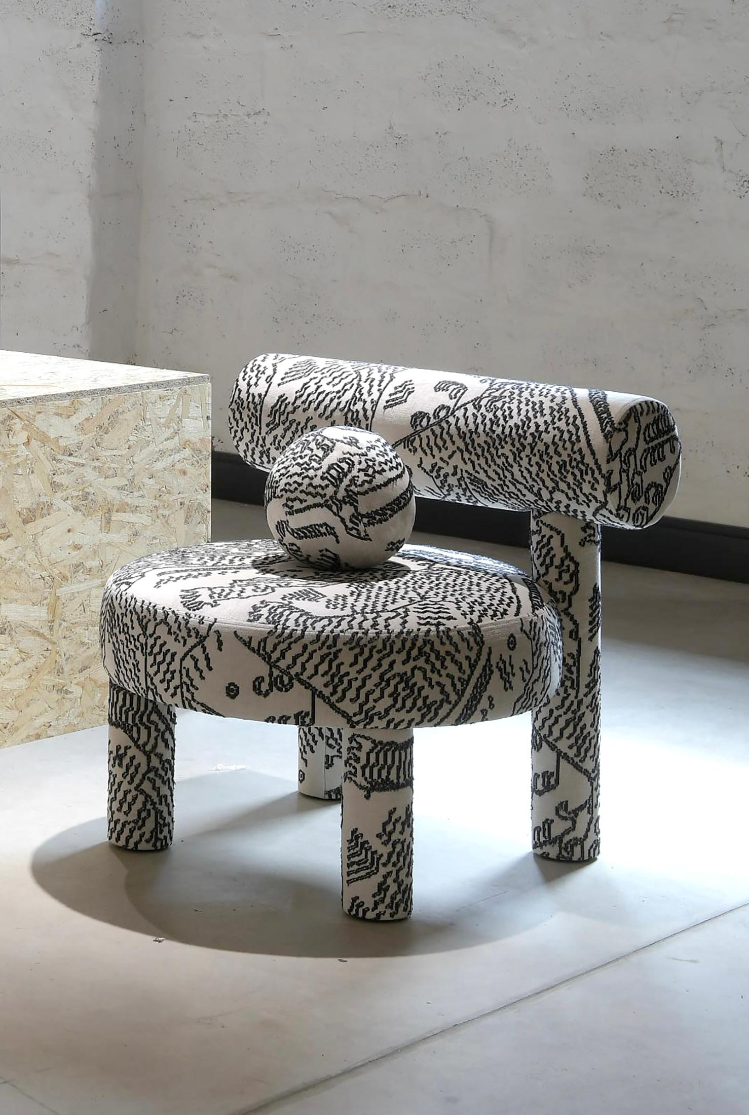 Modern Low Chair Gropius CS1 in Dedar Tiger Mountain Fabric by NOOM 3