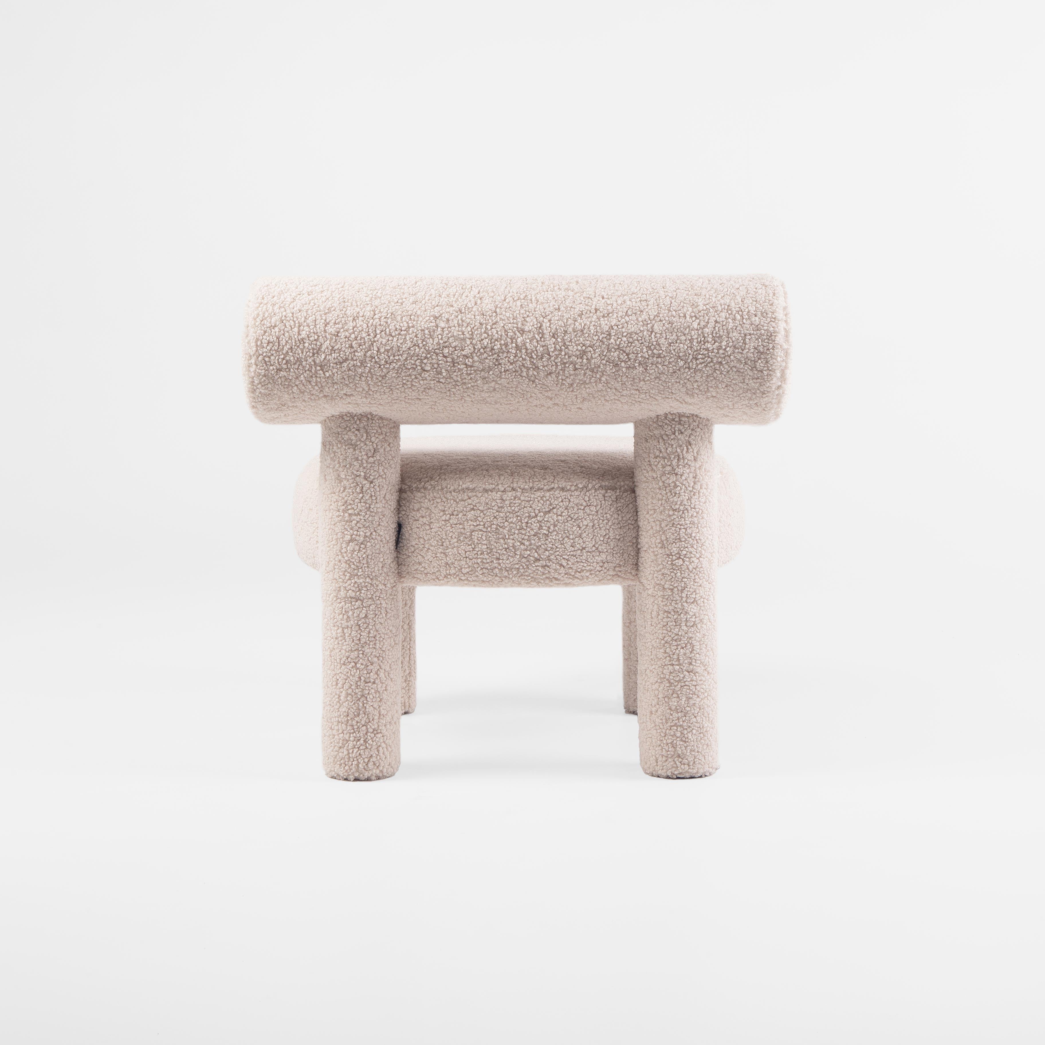 Chaise basse Gropius CS1 avec pouf en fausse peau de mouton par NOOM en vente 6