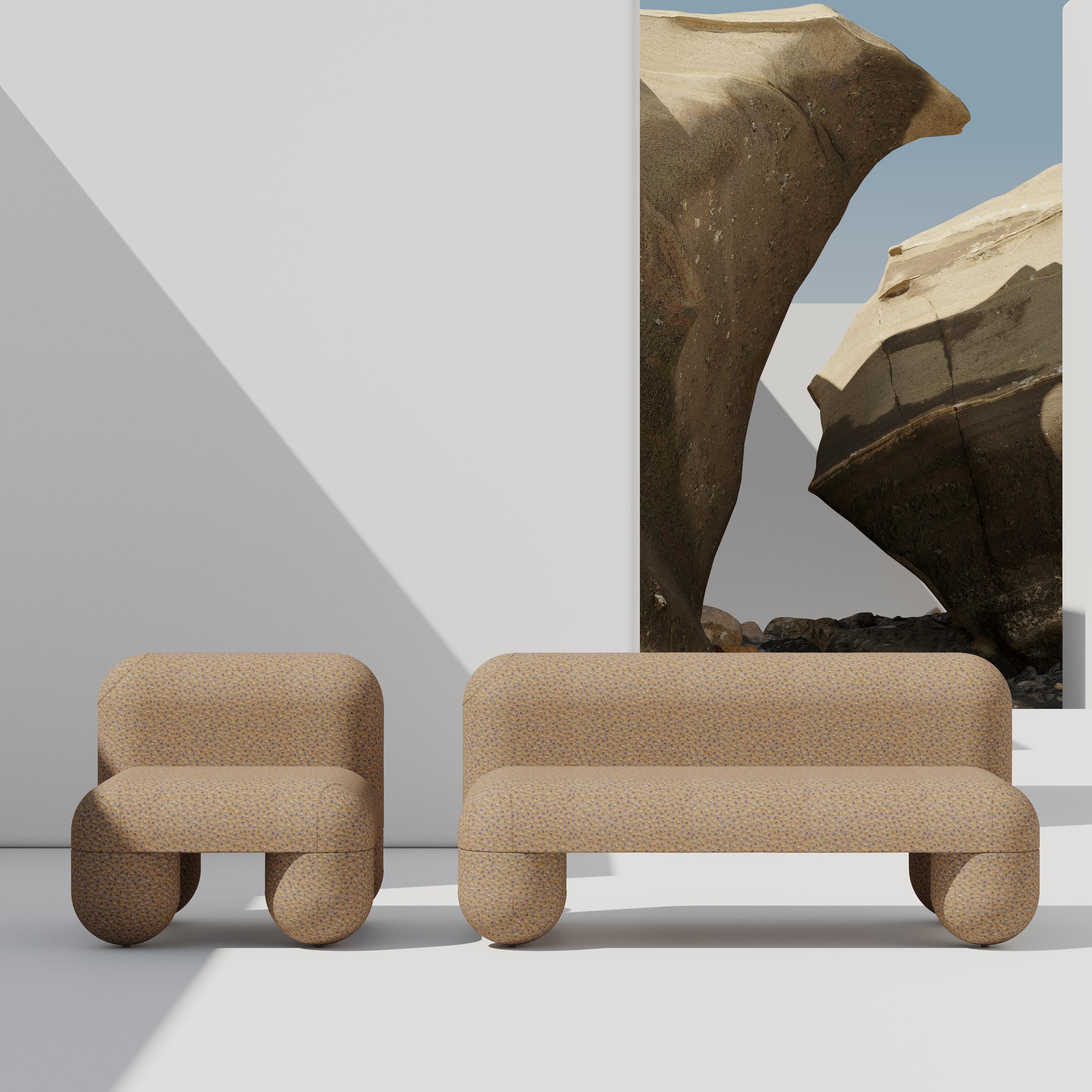 Modern Low Chair Hello in Wool Fabric by NOOM For Sale 2