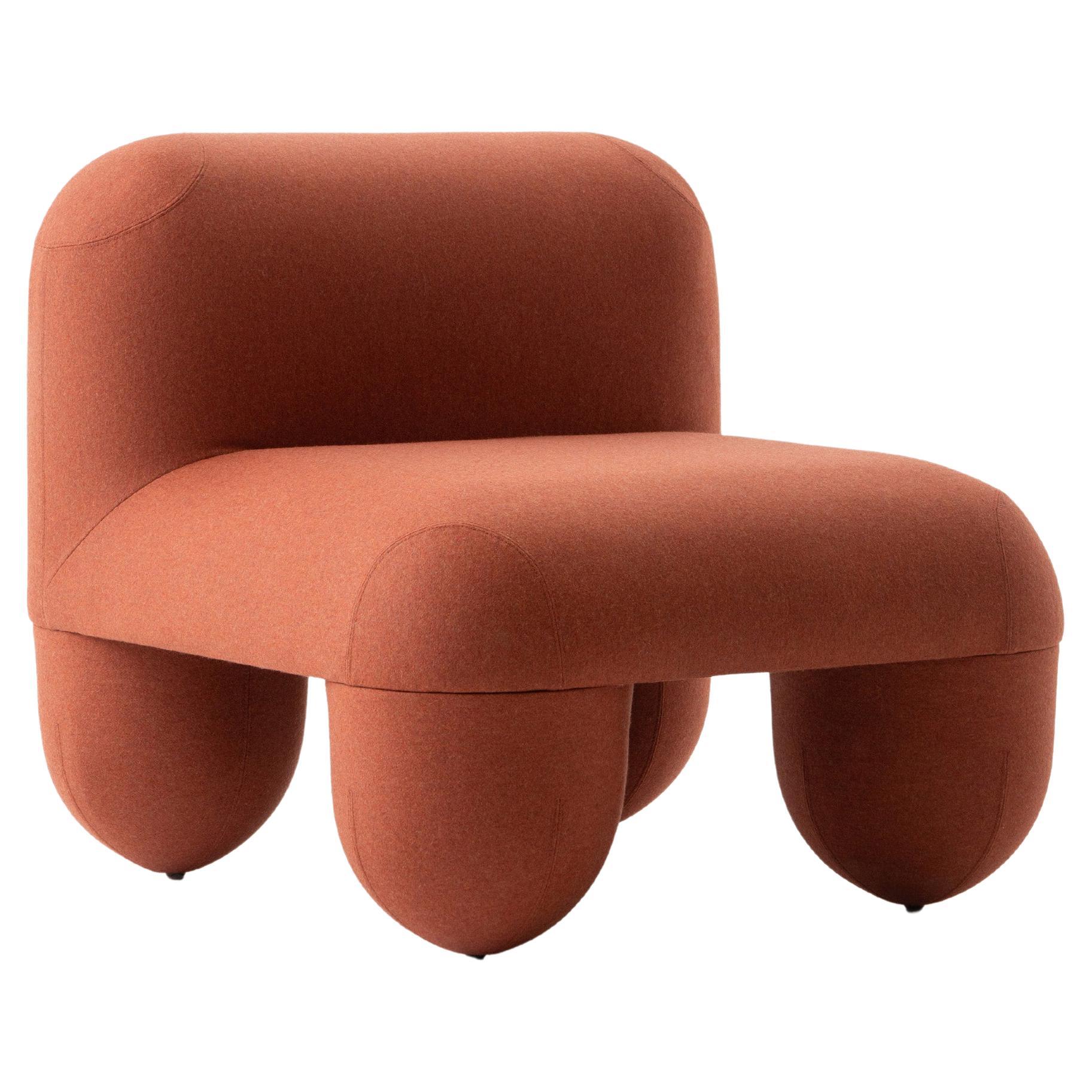 Modern Low Chair Hello in Wool Fabric by NOOM