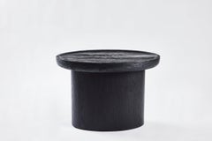 Modern Low Oval Findley Side Table in Ebony on Oak Finish by Martin & Brockett