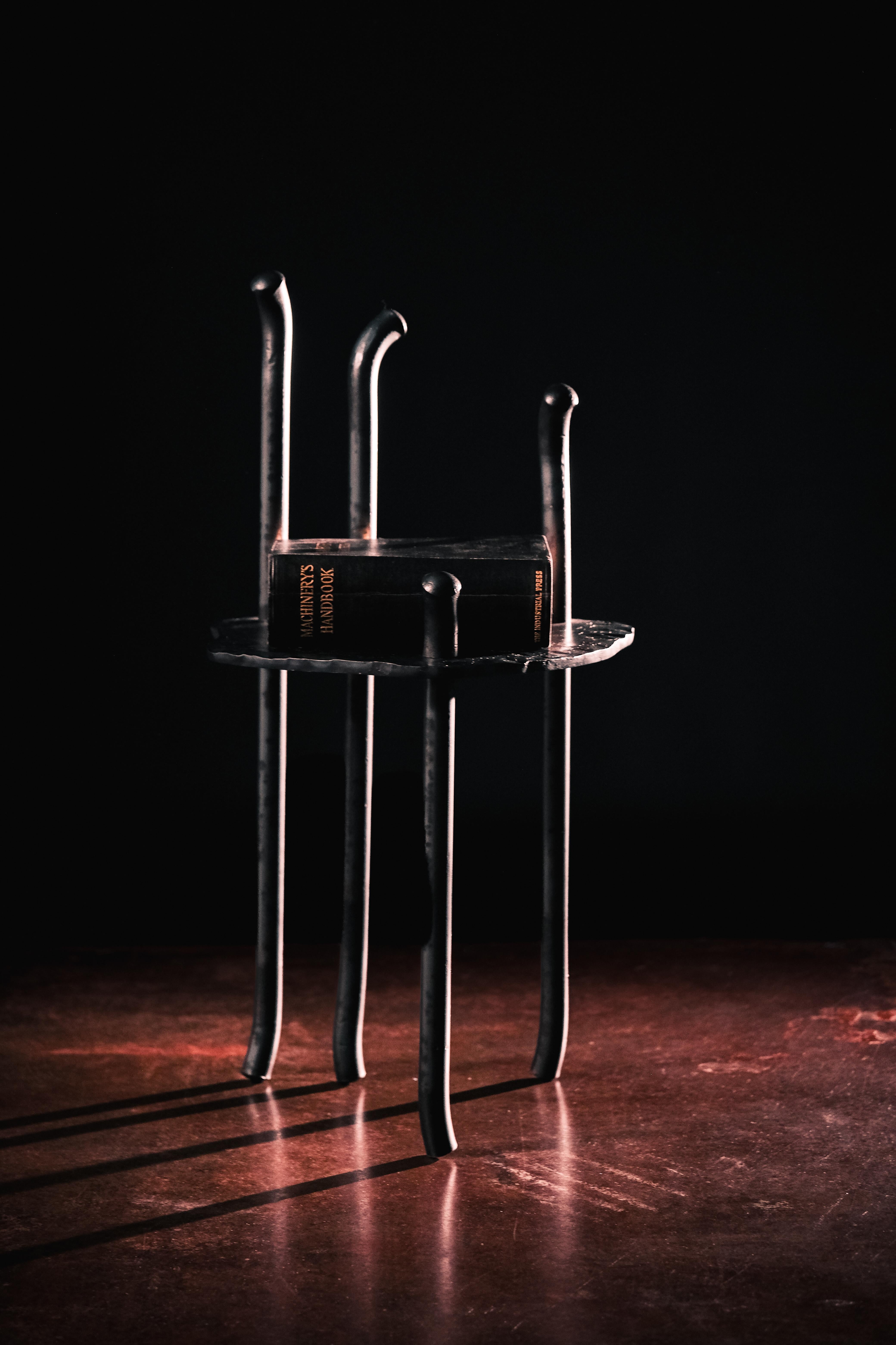 Forged Modern Low Stool/Side Table For Sale