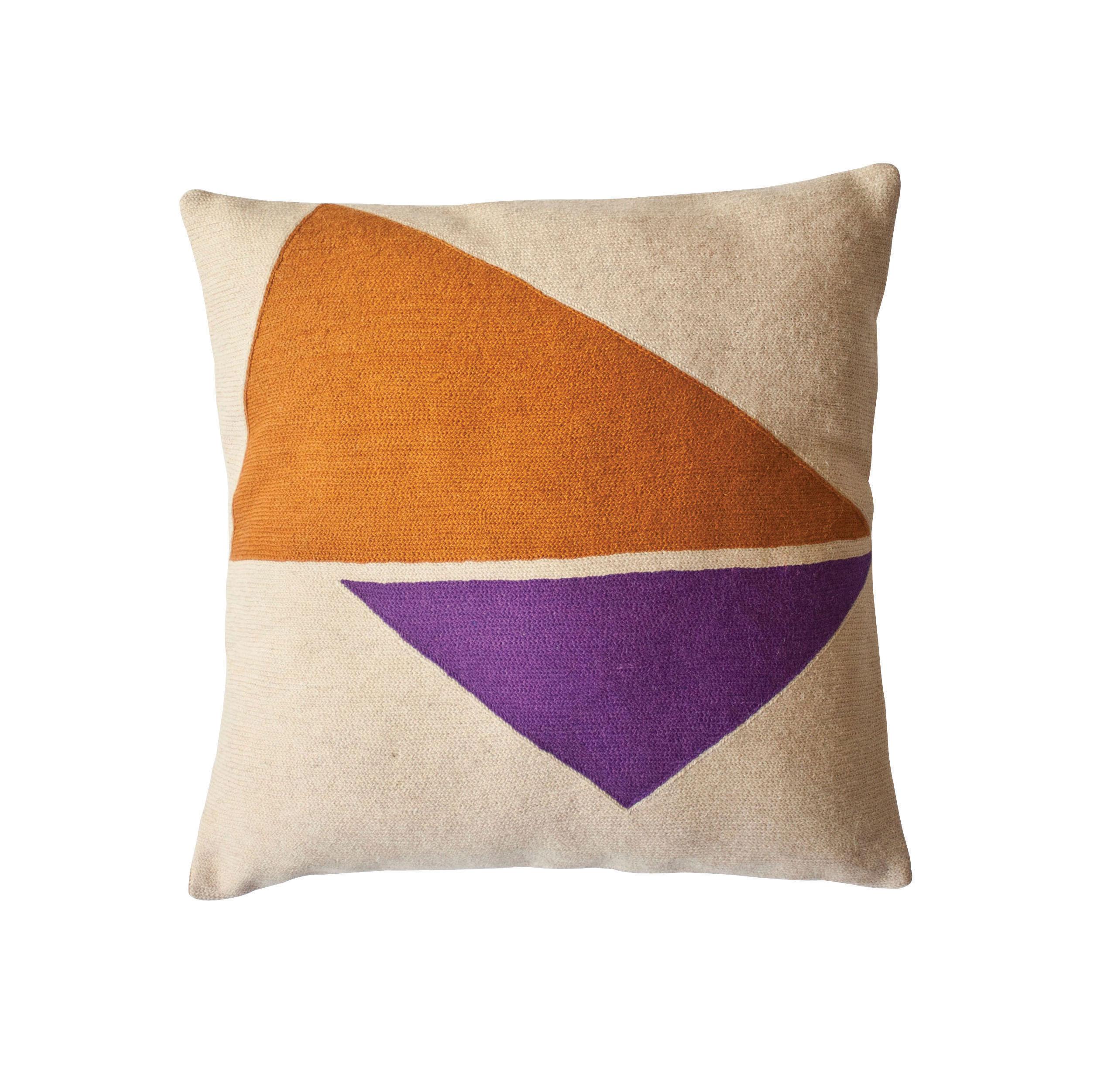 Modern Lucent Reflection Hand Embroidered Geometric Throw Pillow Cover