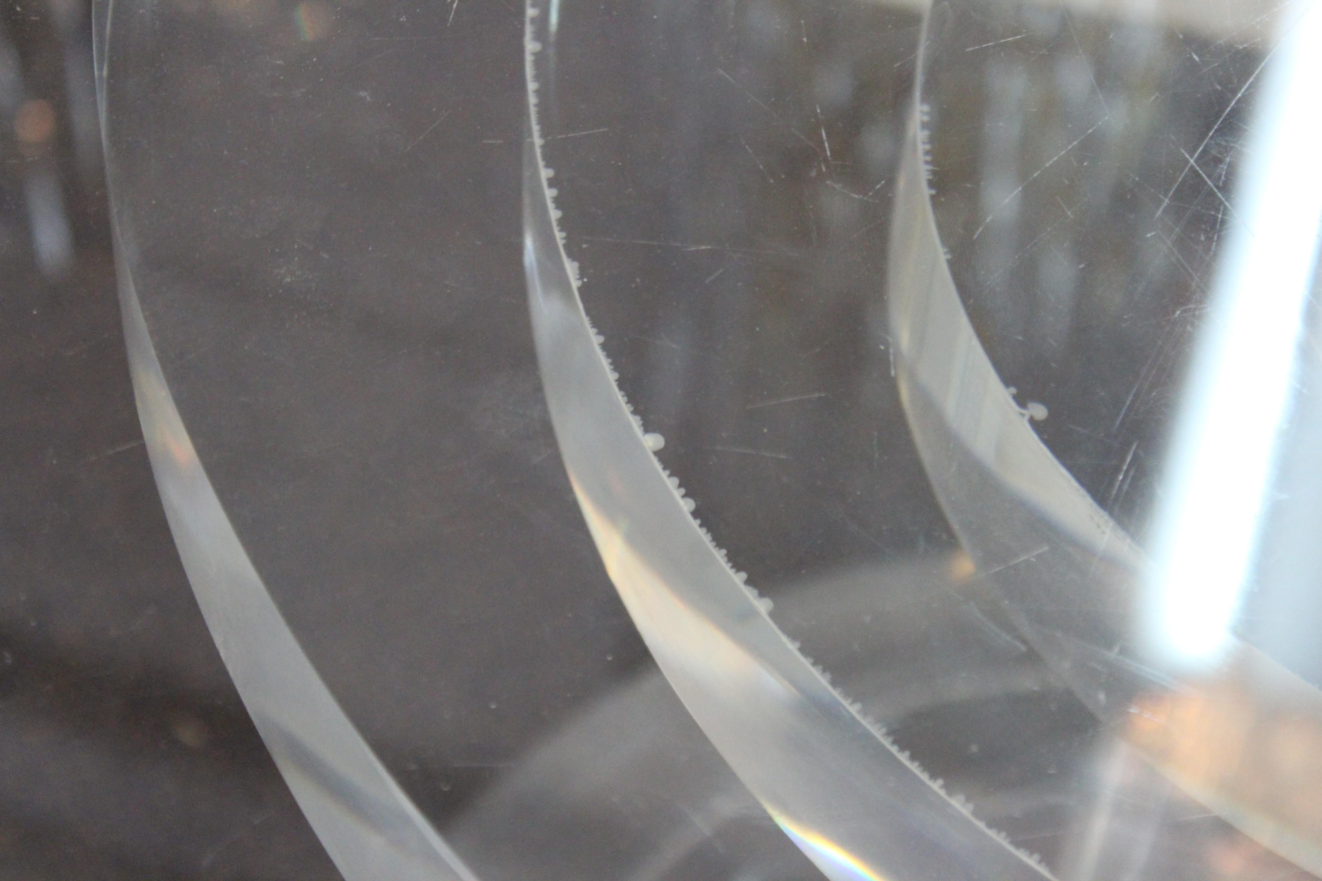 Modern Lucite and Glass Circular Dining Table 6