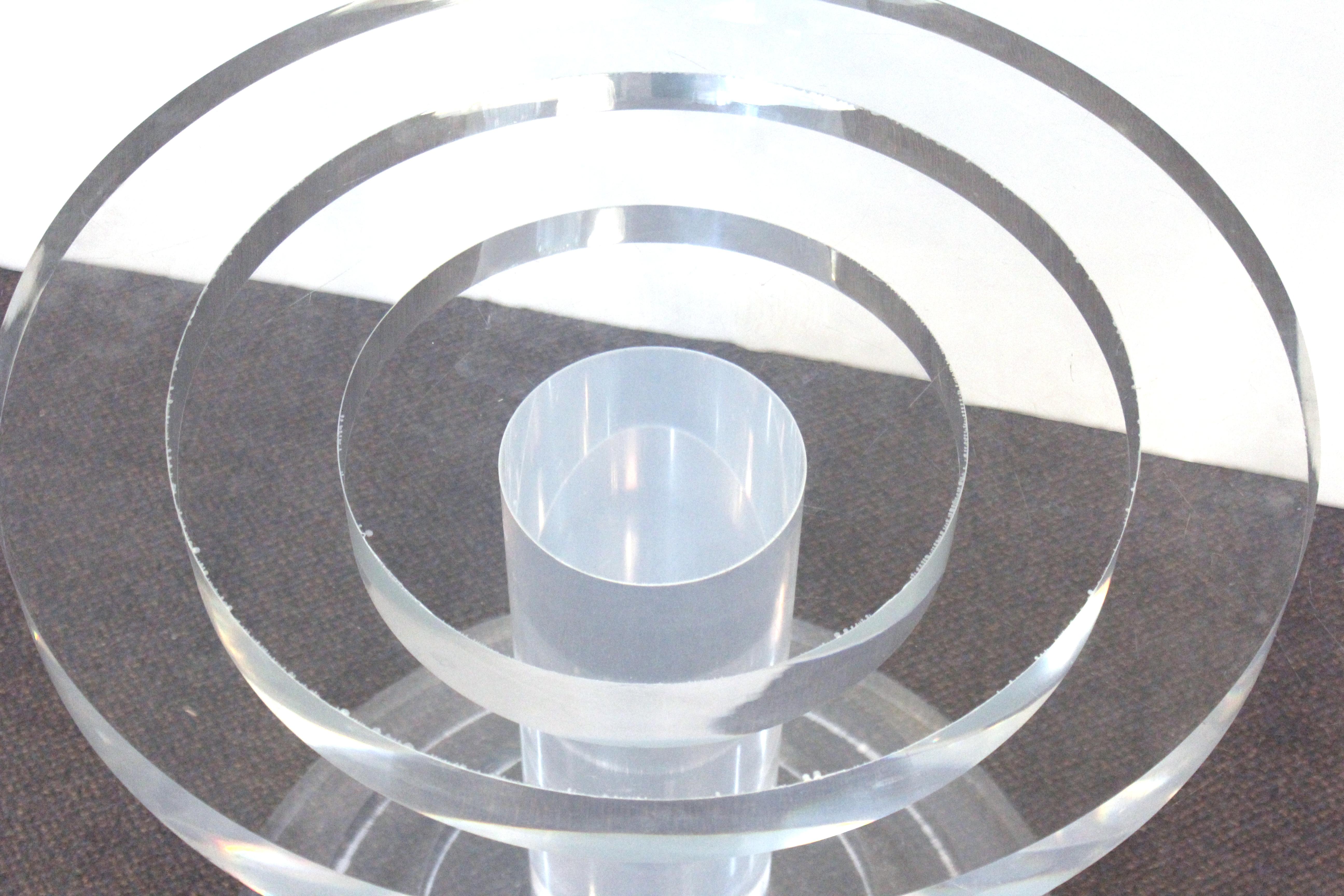 Modern Lucite and Glass Circular Dining Table 1