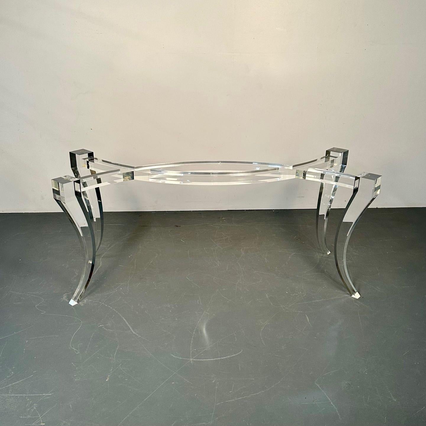 Moderner Ess-/Keramiktisch aus Lucite und Glas, amerikanischer Designer, 2000er Jahre im Angebot 9