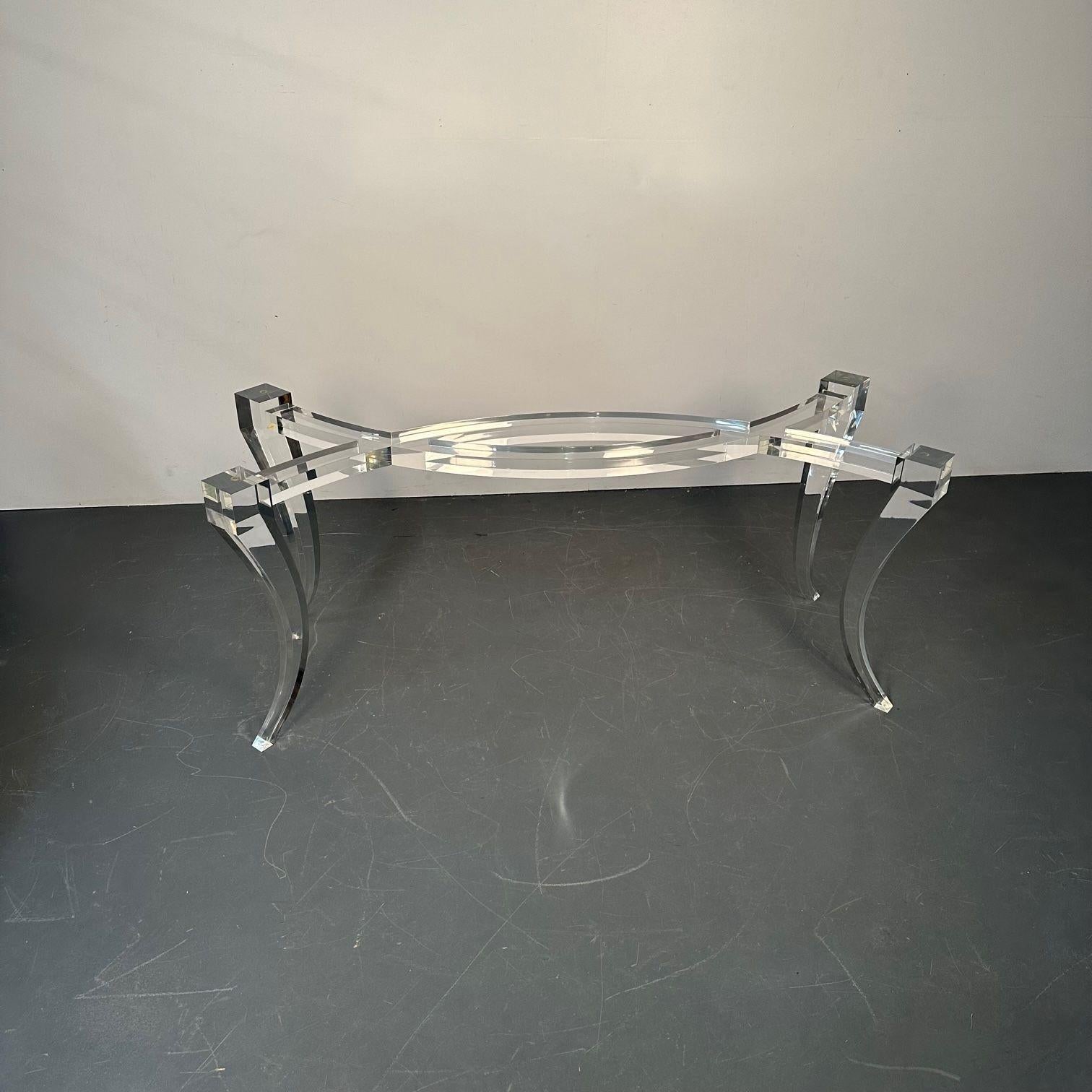 Modern Lucite and Glass Dining / Kitchen Table, American Designer, 2000s For Sale 10
