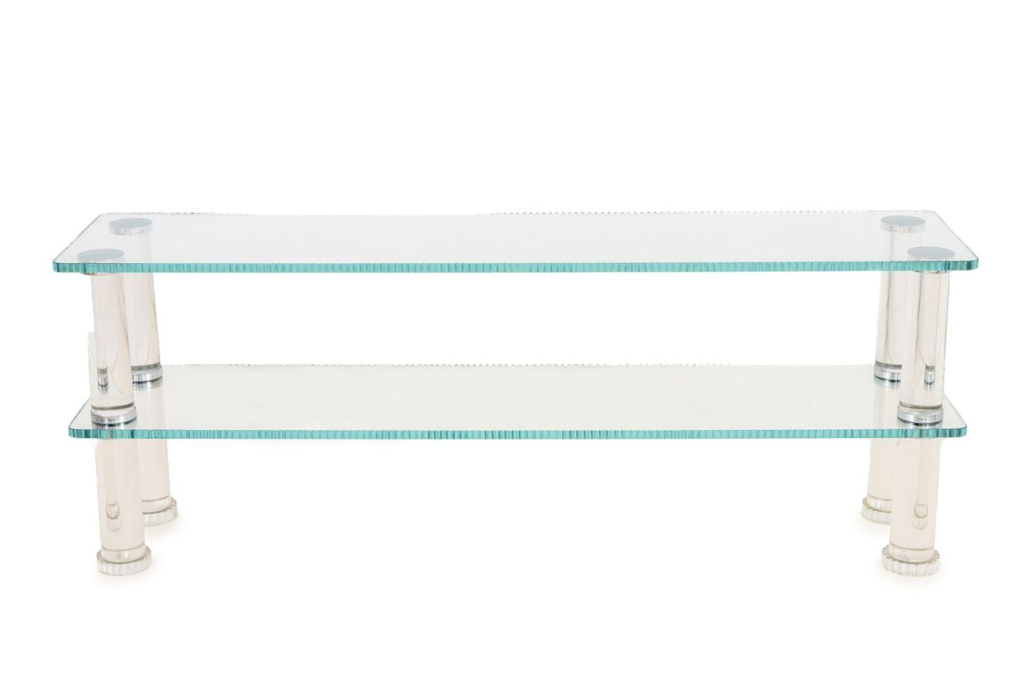 Moderne zweigeschossige Etagere aus Lucit und Glas im Angebot 3