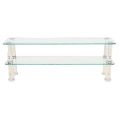 Estantería moderna de dos niveles de lucita y cristal