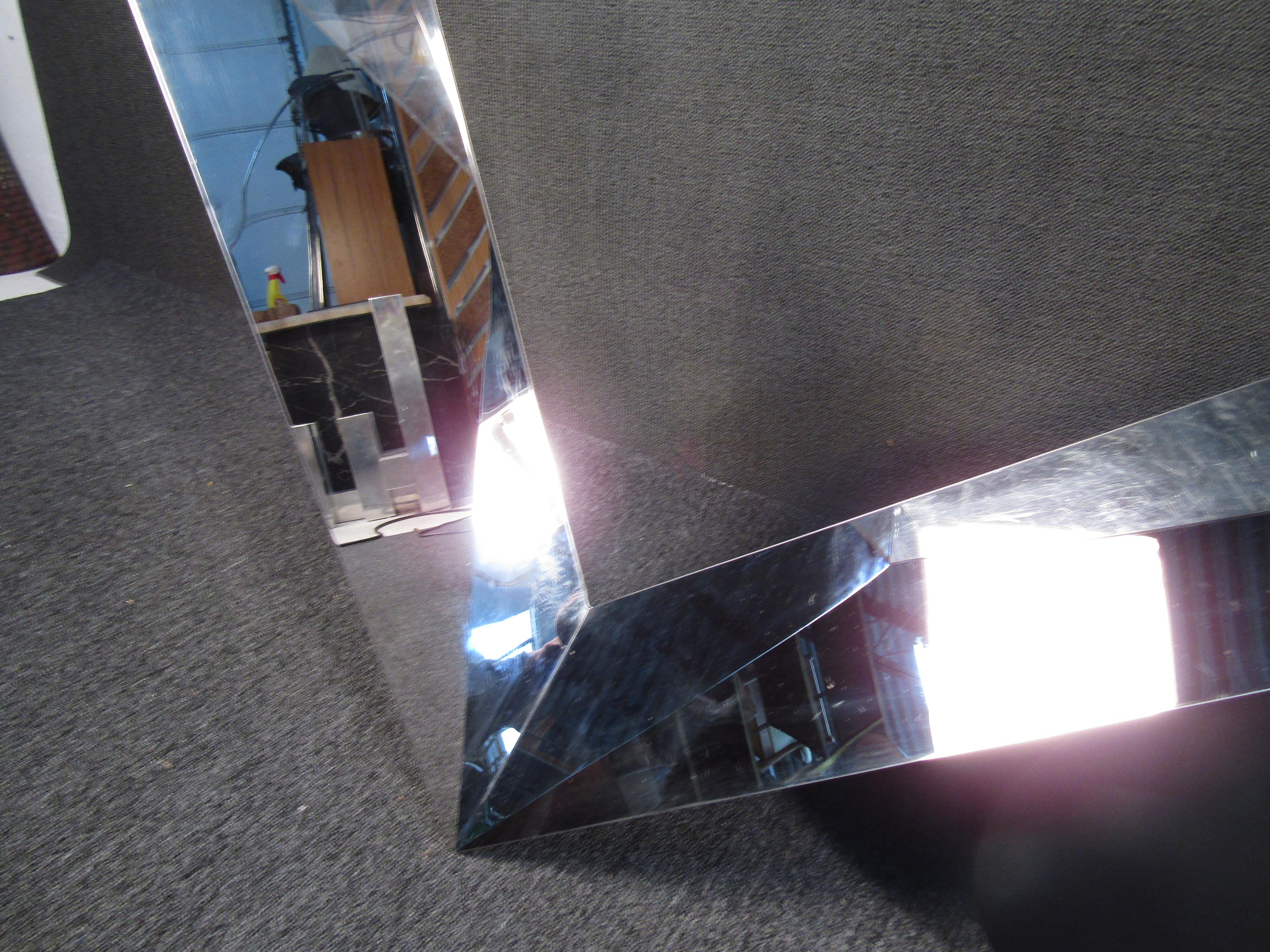 Modern Lucite and Mirror Console Table 5