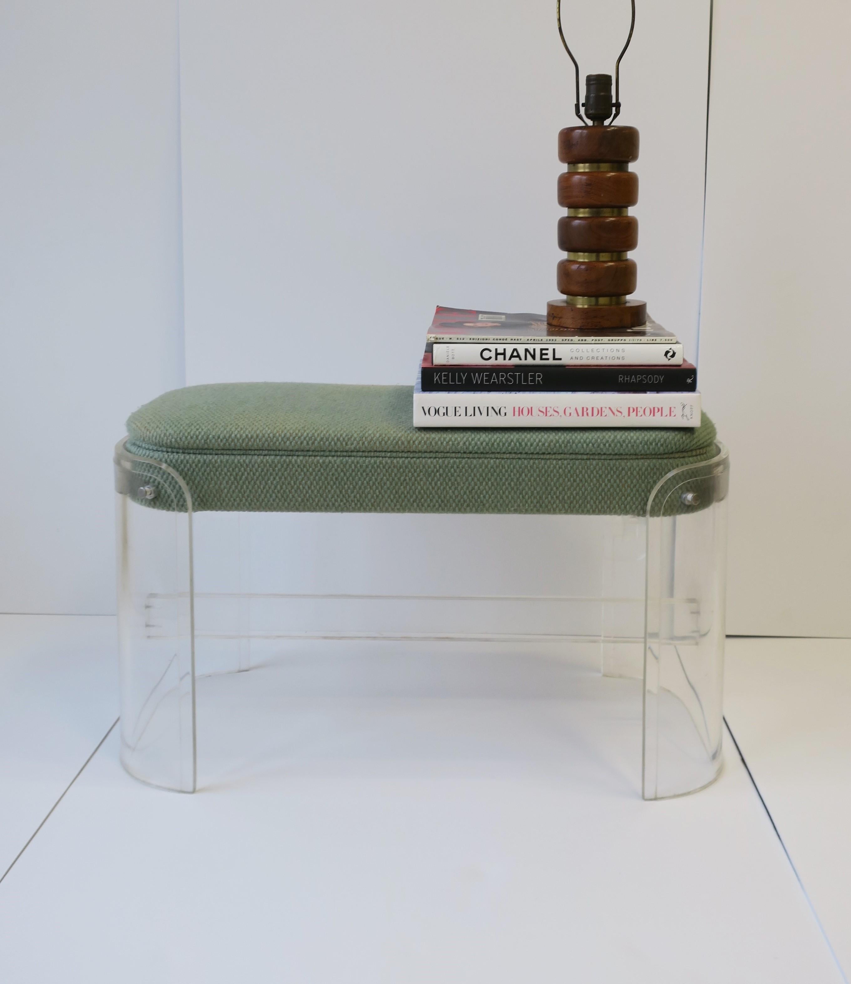 Upholstery Modern Lucite Bench