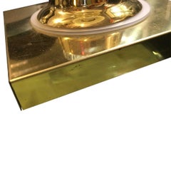 Modern Lucite Brass Trumpet Table Lamp, 1970-1985