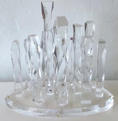 Modern Lucite 'Cityscape' Sculpture Signed, Z. Chaim '01