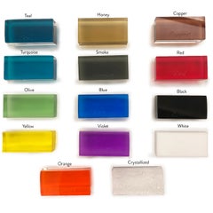 Modern Lucite Coffee Table with Blue Base