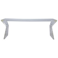 Tapered Lucite Sofa Table Console after Charles Hollis Jones Metric Line 1970s