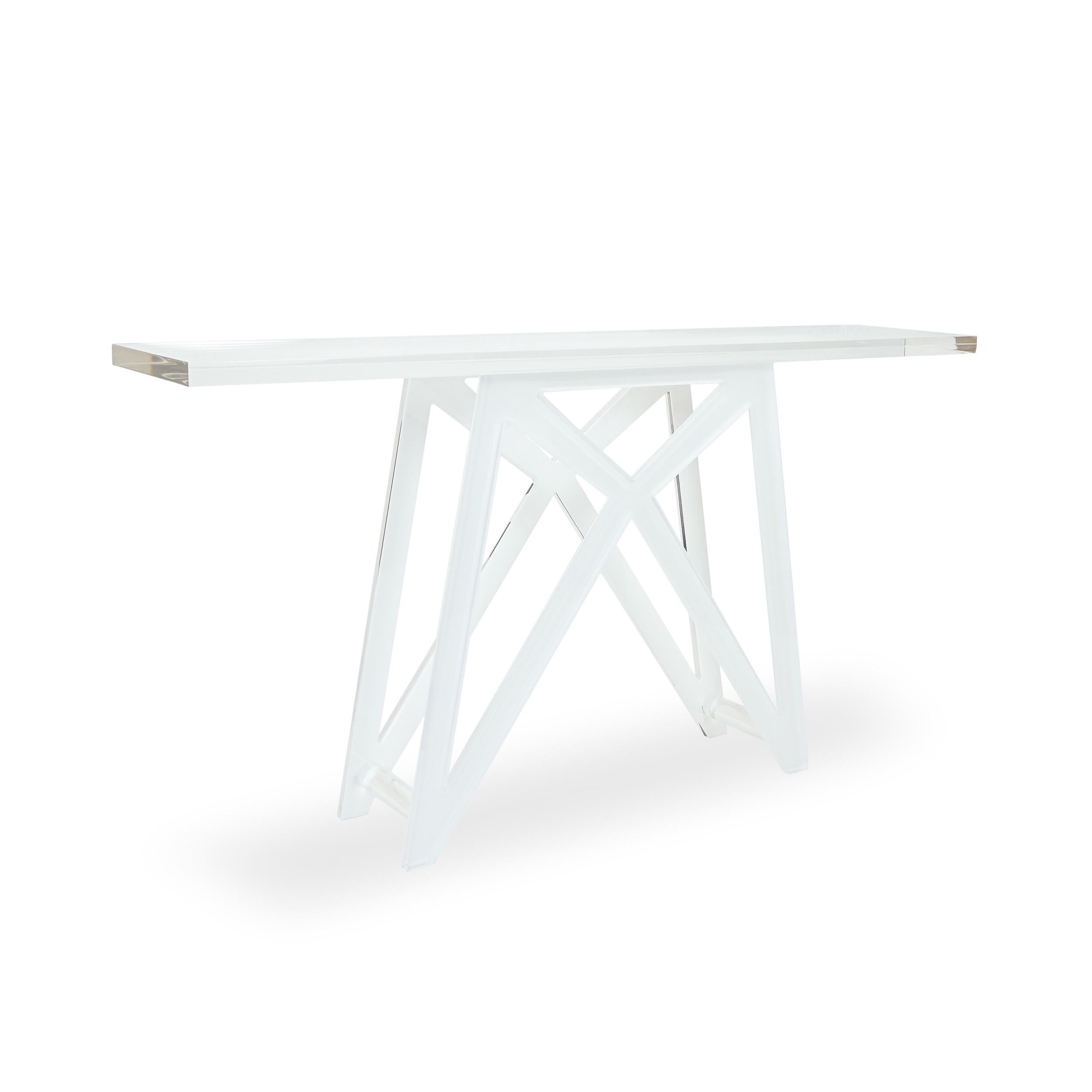 Modern Lucite Console Table For Sale 3