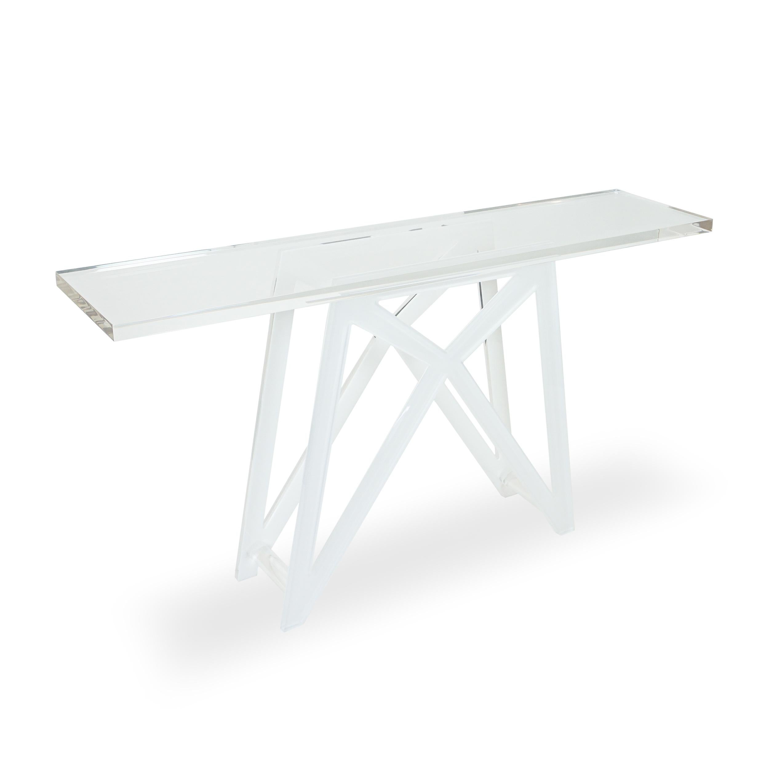 Modern Lucite Console Table For Sale 4
