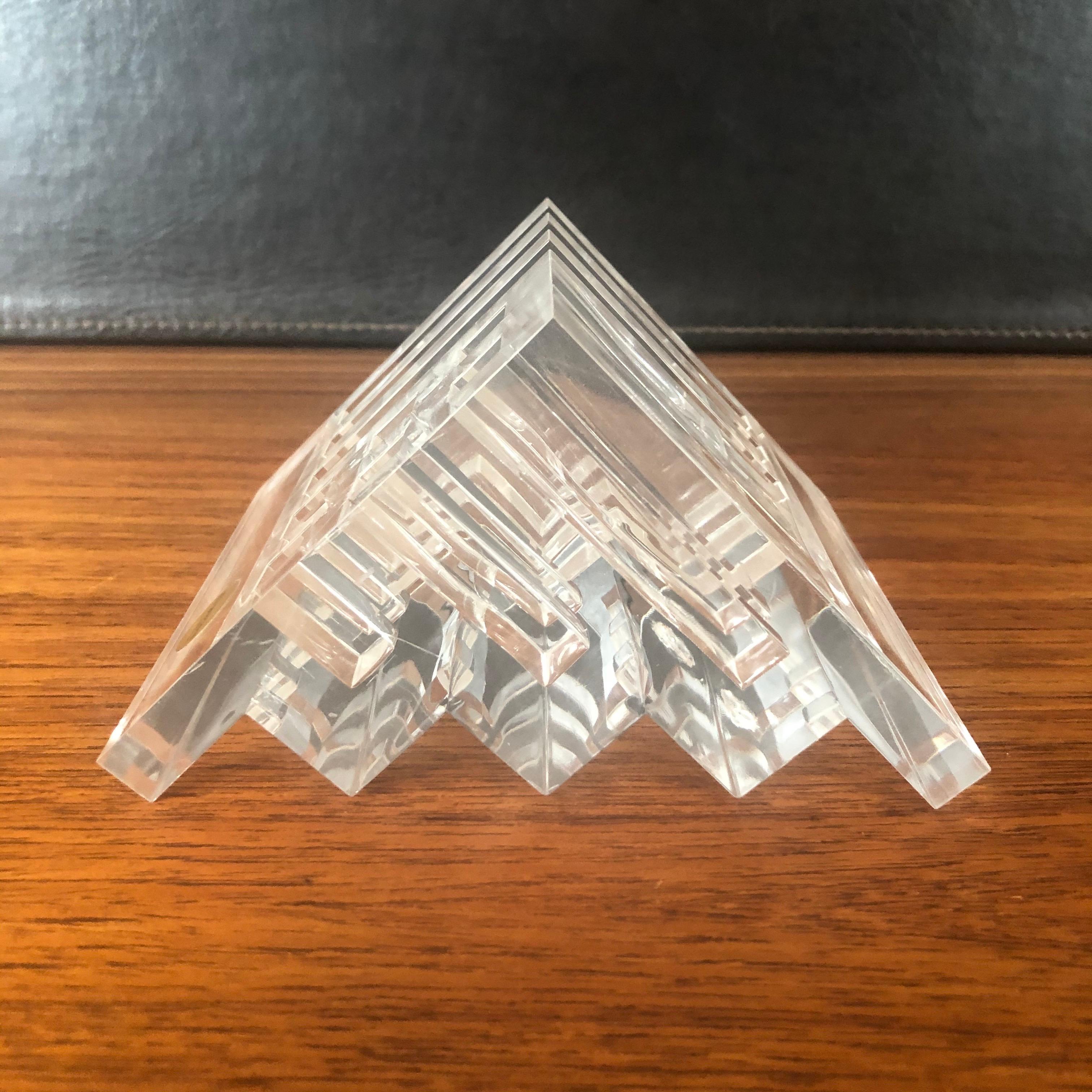 Italian Modern Lucite Desk Organizer by Guzzini
