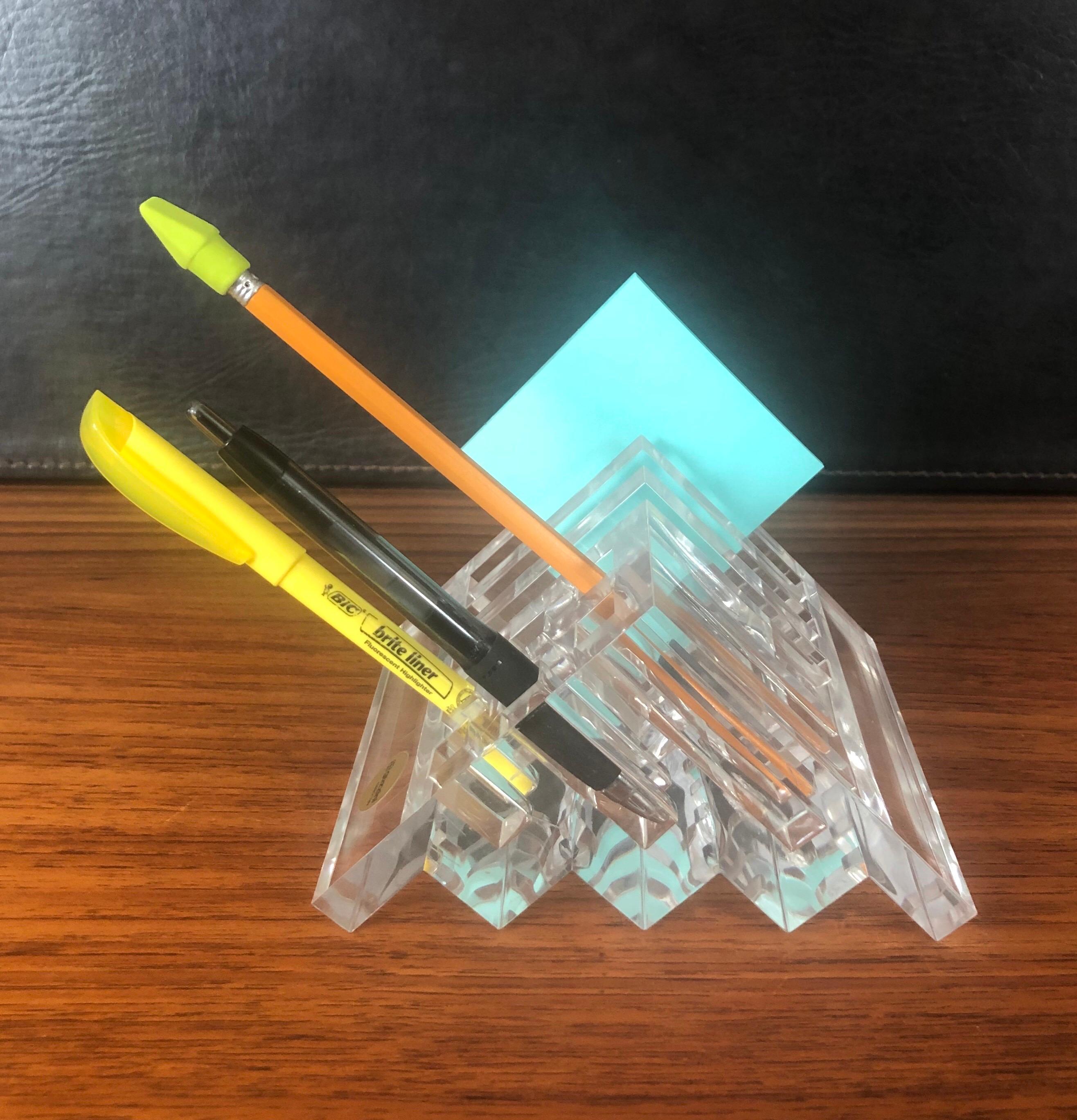 20th Century Modern Lucite Desk Organizer by Guzzini