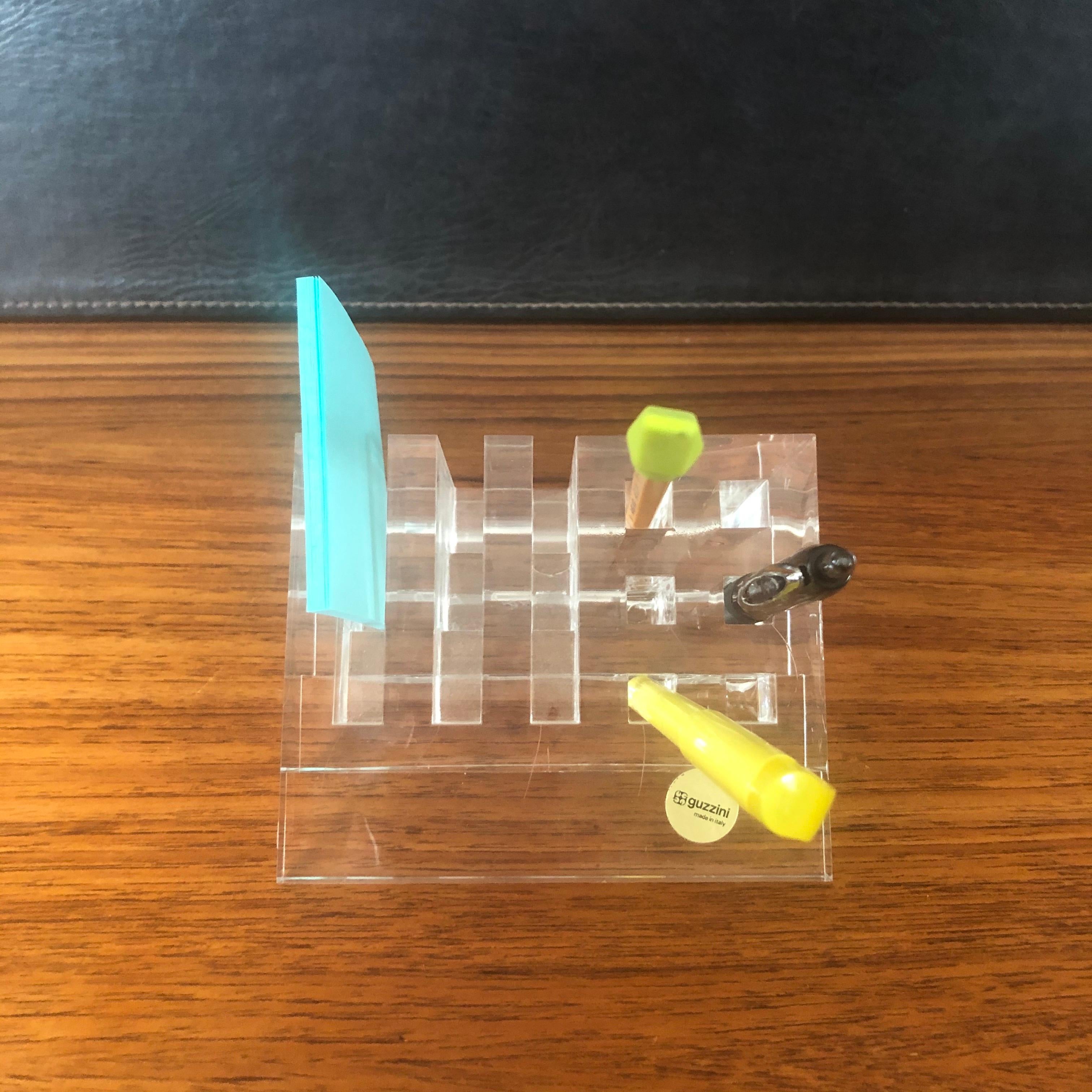 Modern Lucite Desk Organizer by Guzzini 2