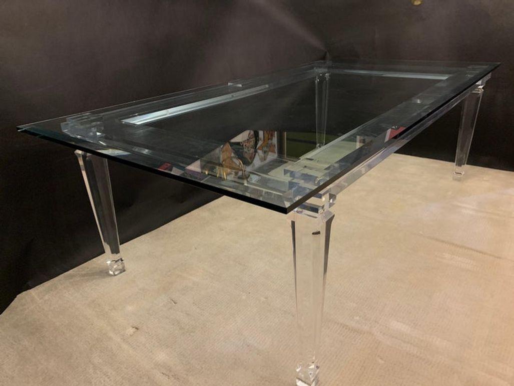 Art Deco Modern Lucite Dining Table For Sale
