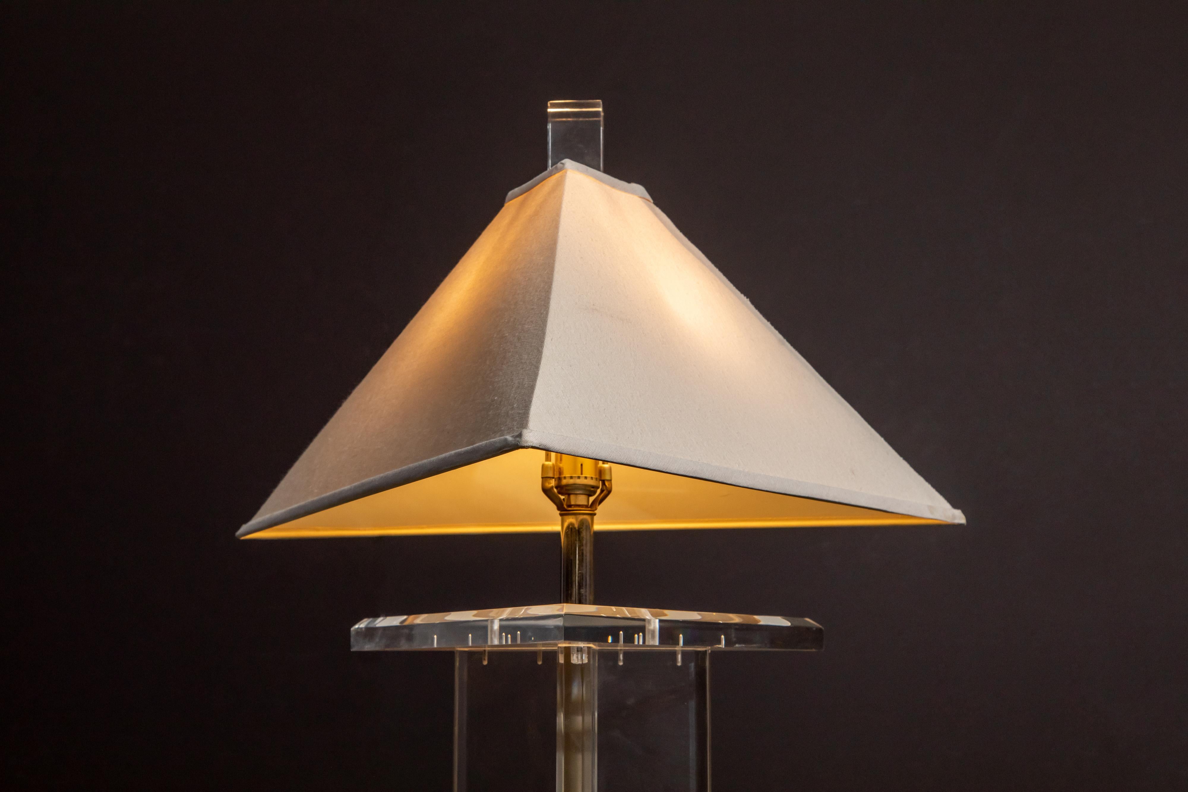 Modern Lucite Floor Lamp by Marlee, circa 1970s, Signed 6