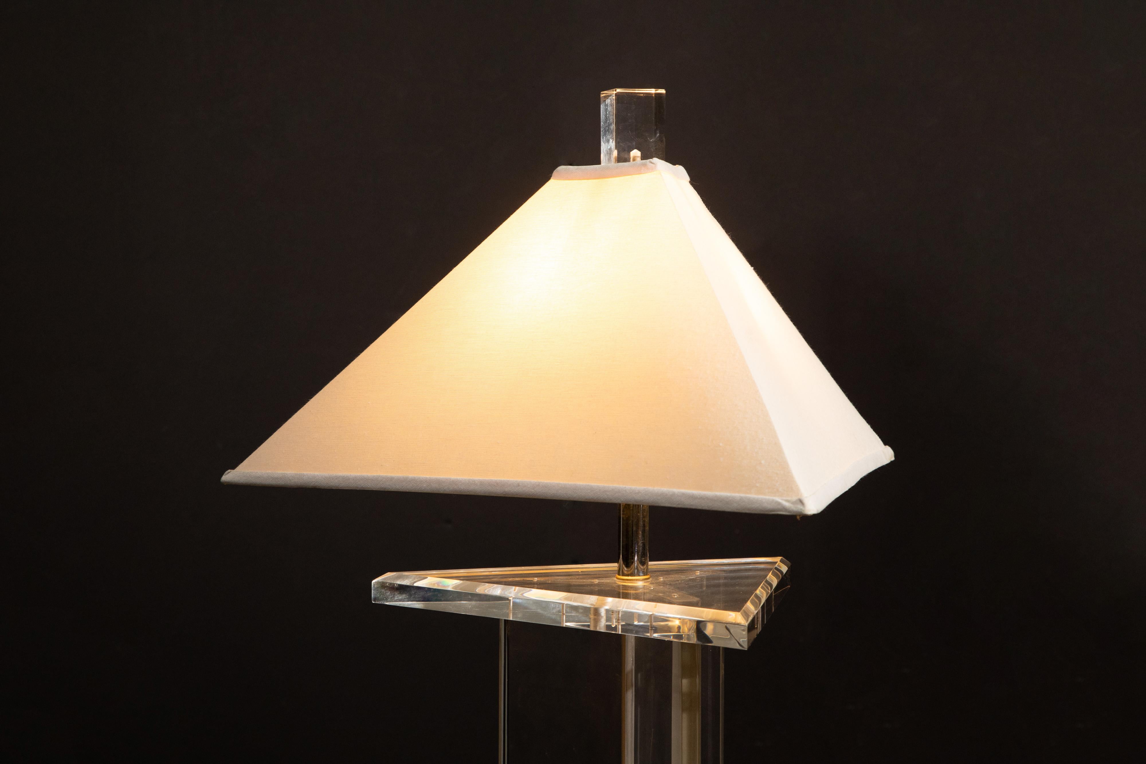 Modern Lucite Floor Lamp by Marlee, circa 1970s, Signed 7