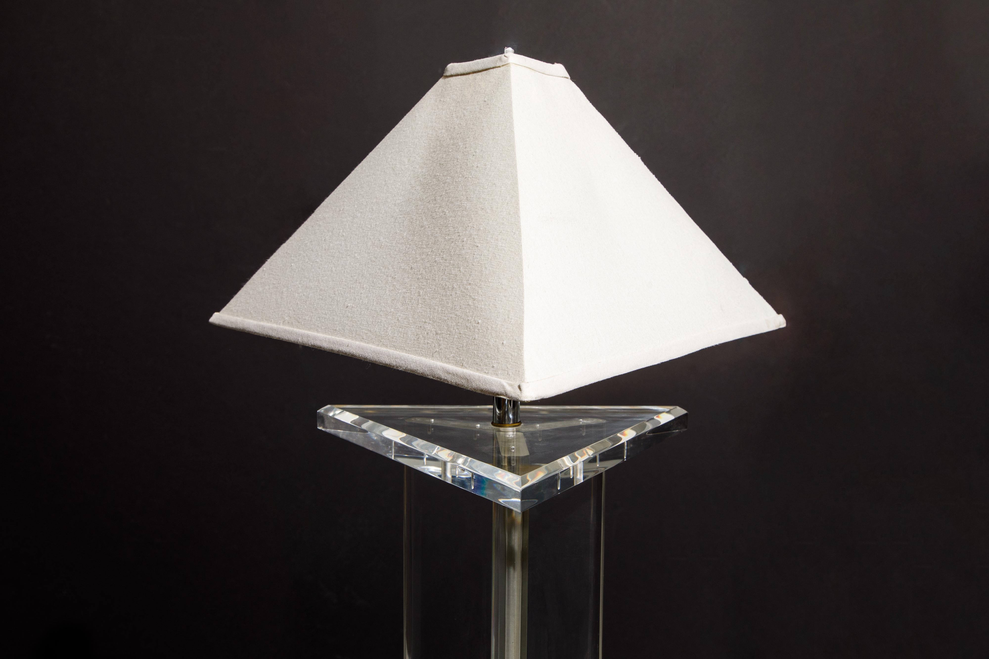 Modern Lucite Floor Lamp by Marlee, circa 1970s, Signed 10