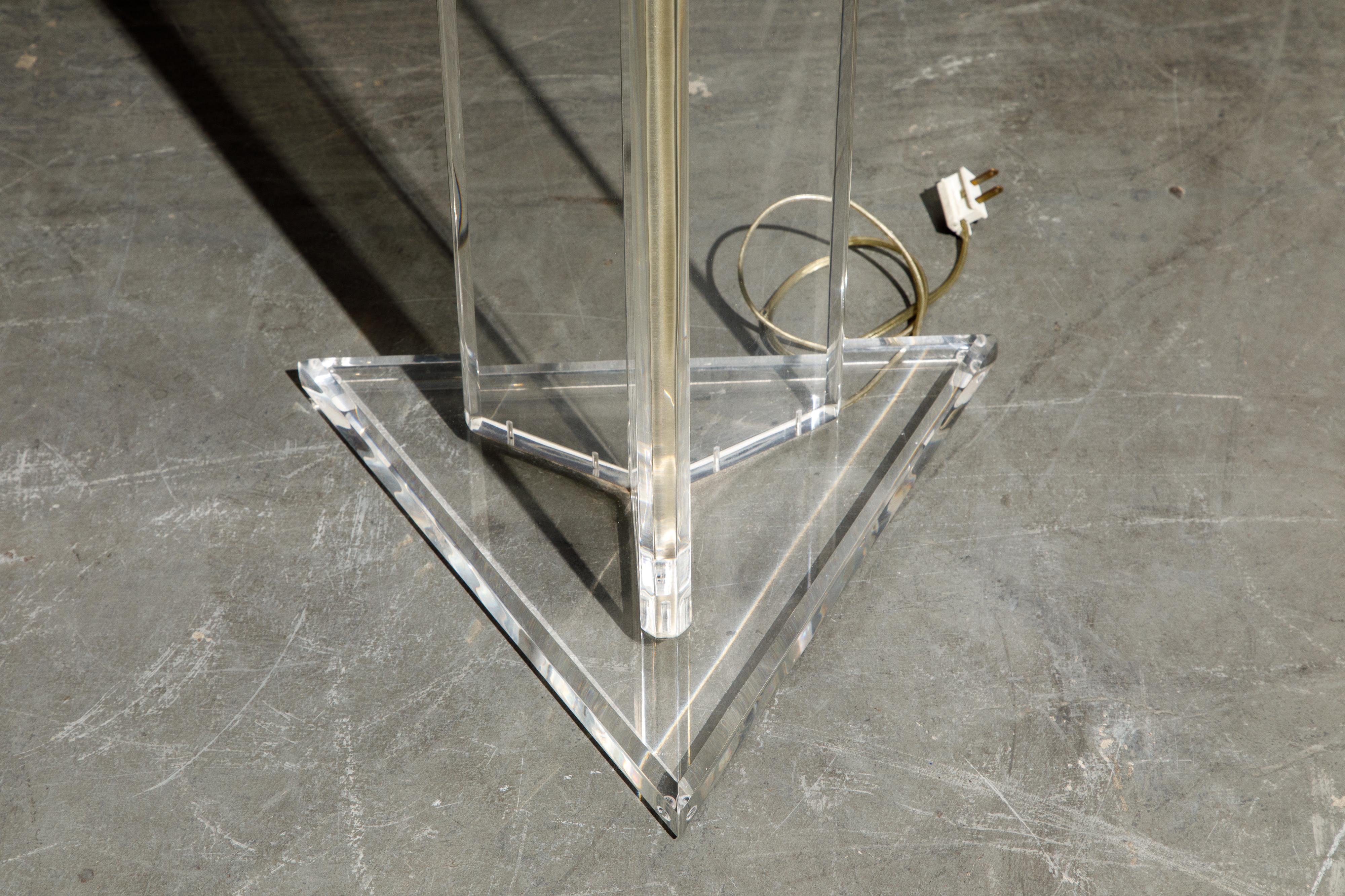Modern Lucite Floor Lamp by Marlee, circa 1970s, Signed 11