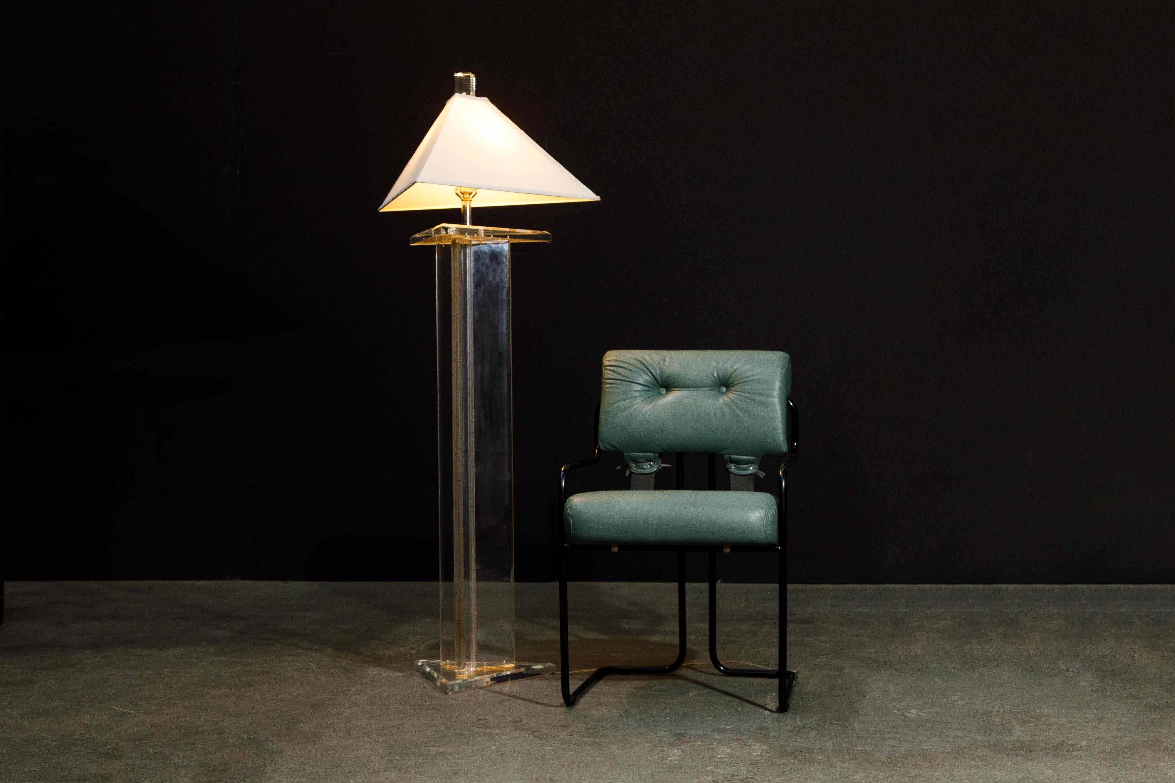 Modern Lucite Floor Lamp by Marlee, circa 1970s, Signed 1