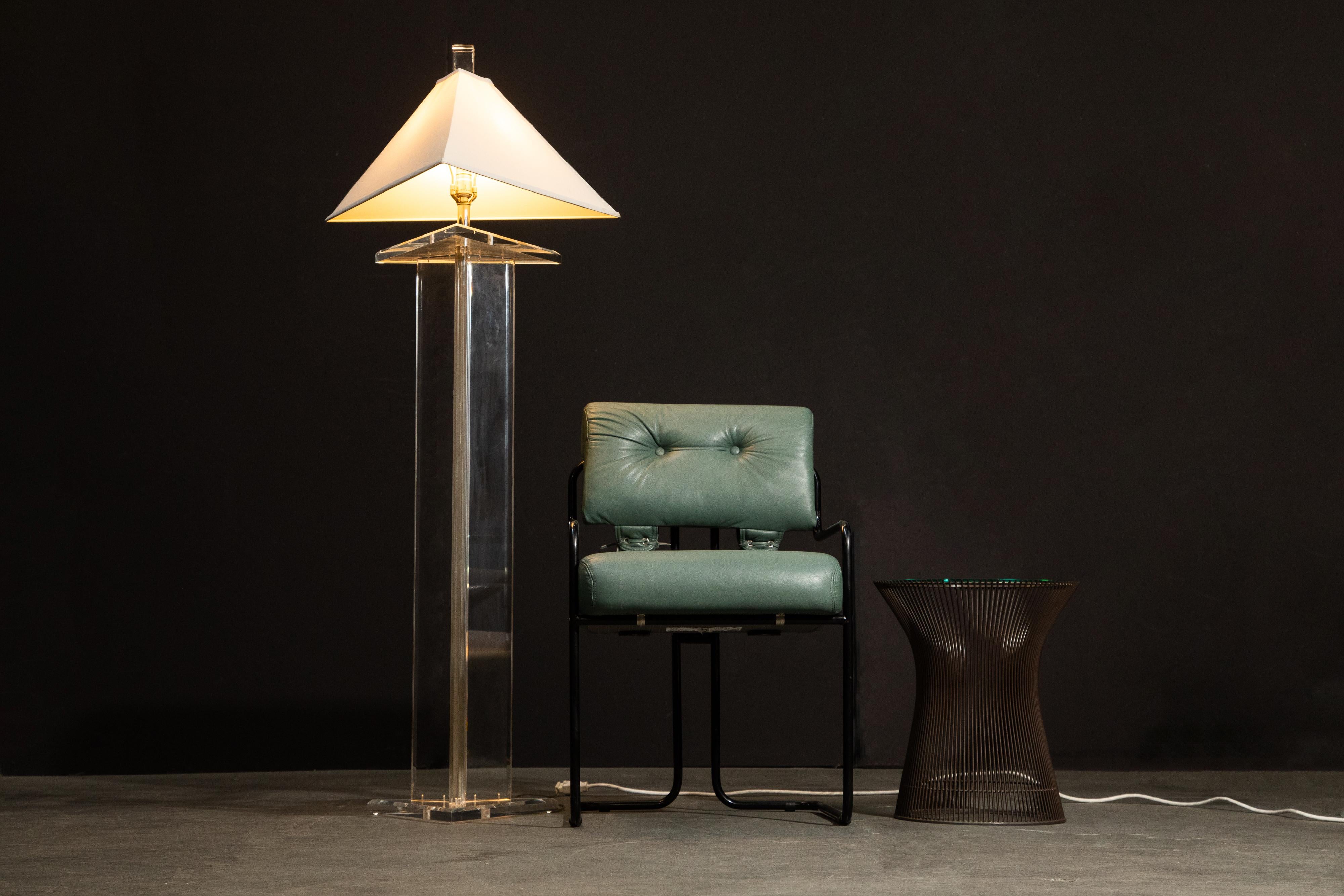 Modern Lucite Floor Lamp by Marlee, circa 1970s, Signed 2
